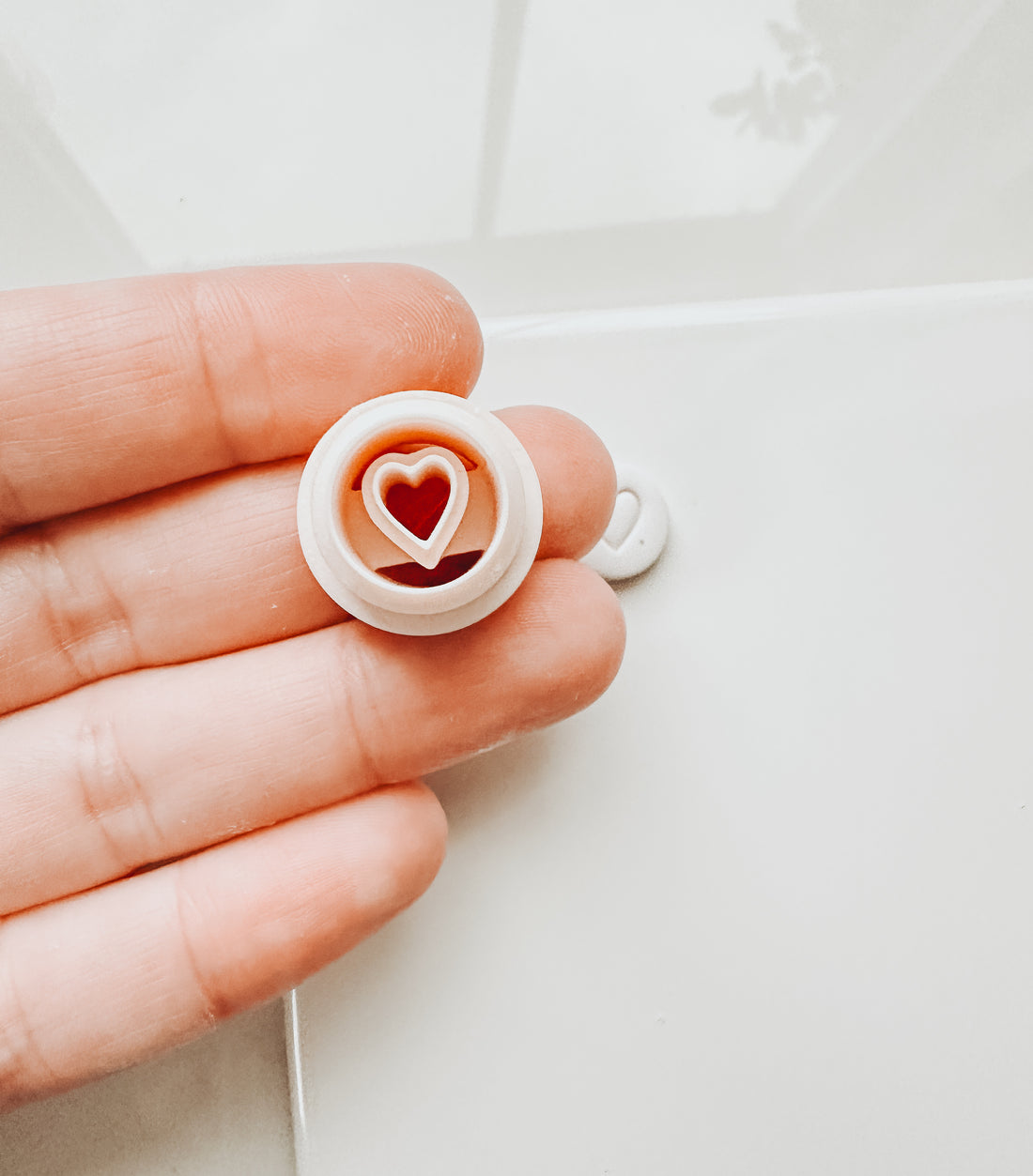 Heart Embossed Stud Clay Cutters .50”