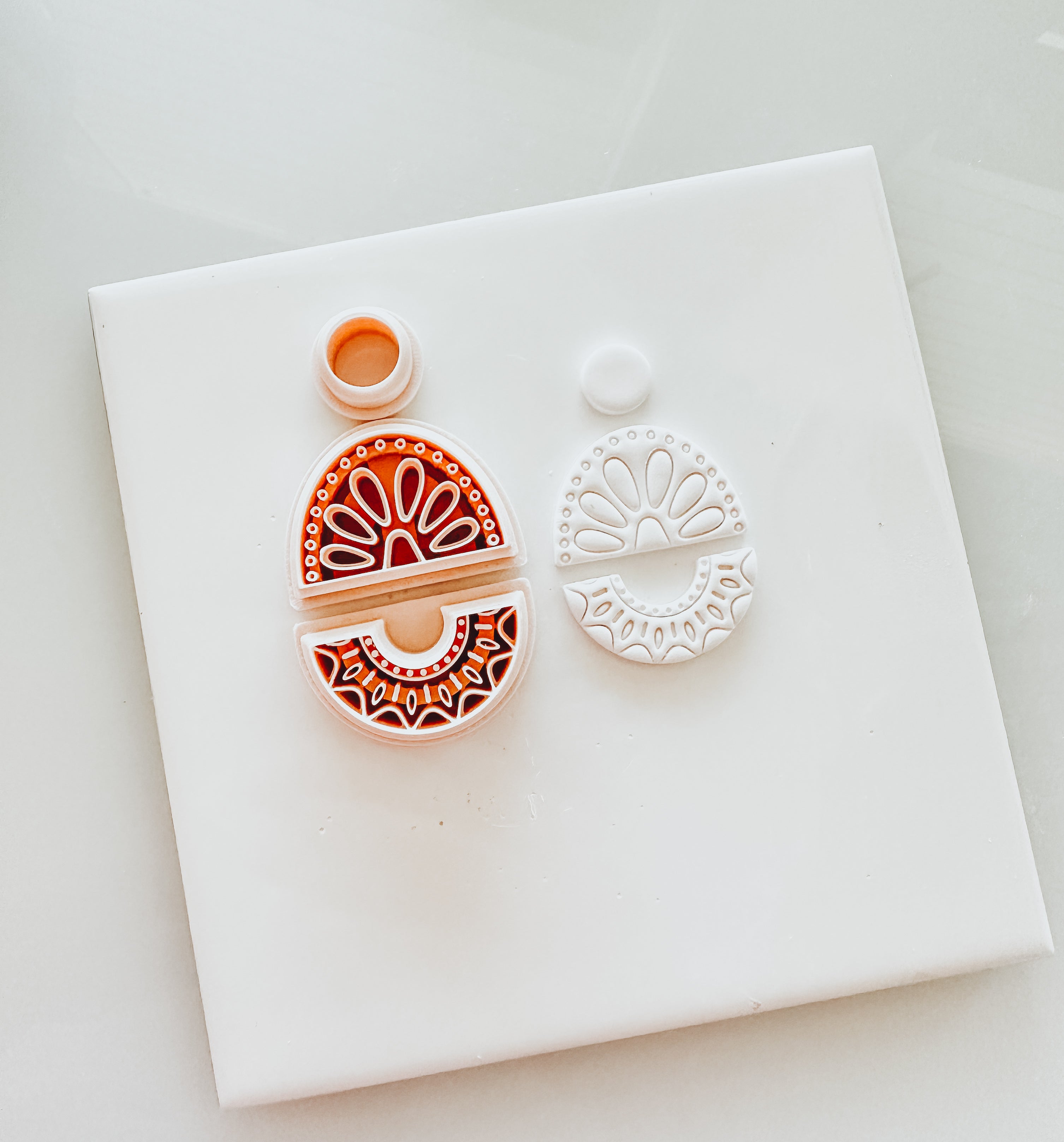 Kara Floral & Dots Embossed Clay Cutter