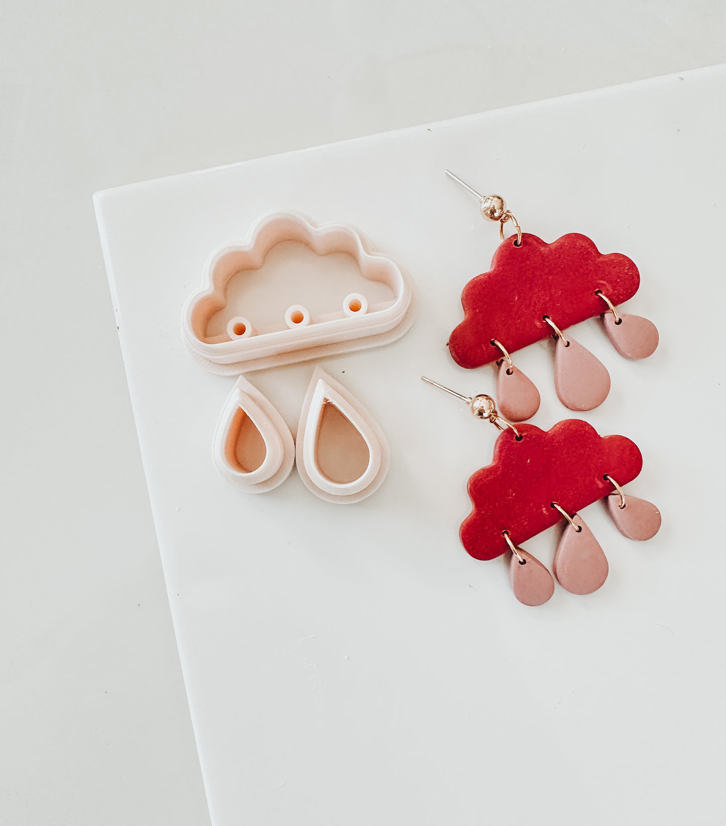 Cloud & Drops Clay Cutter 2.00” With Guides