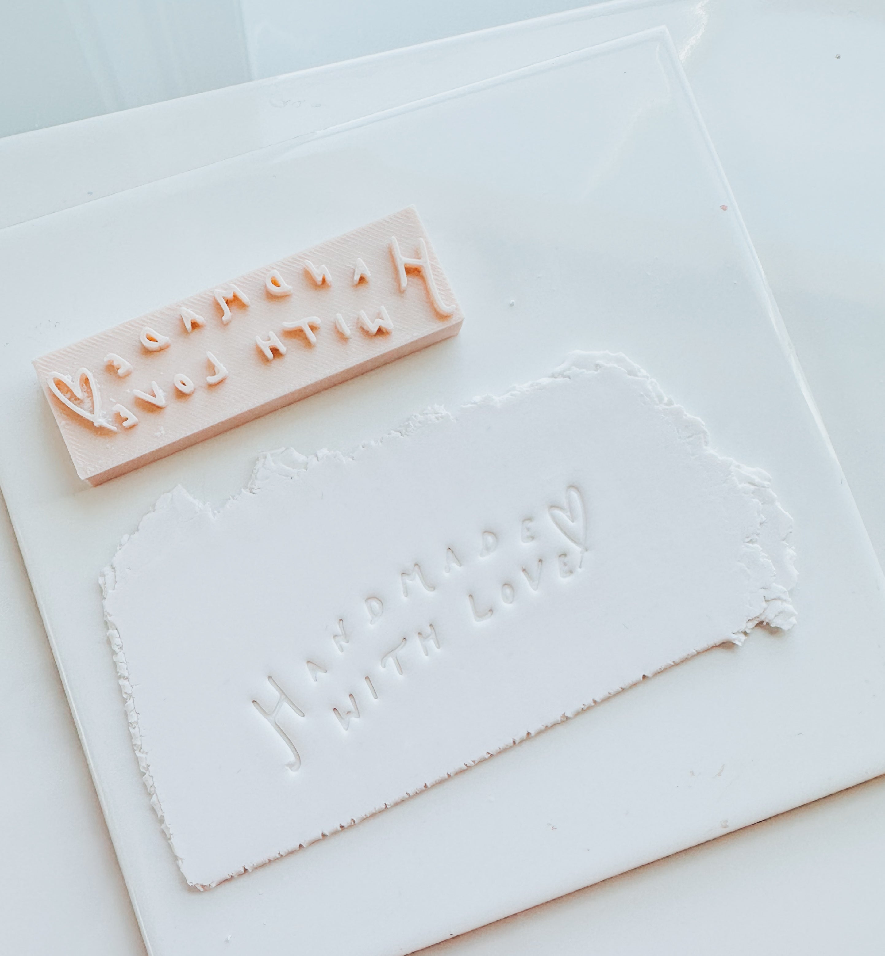 Handmade With Love Trinket Dish Clay Stamp