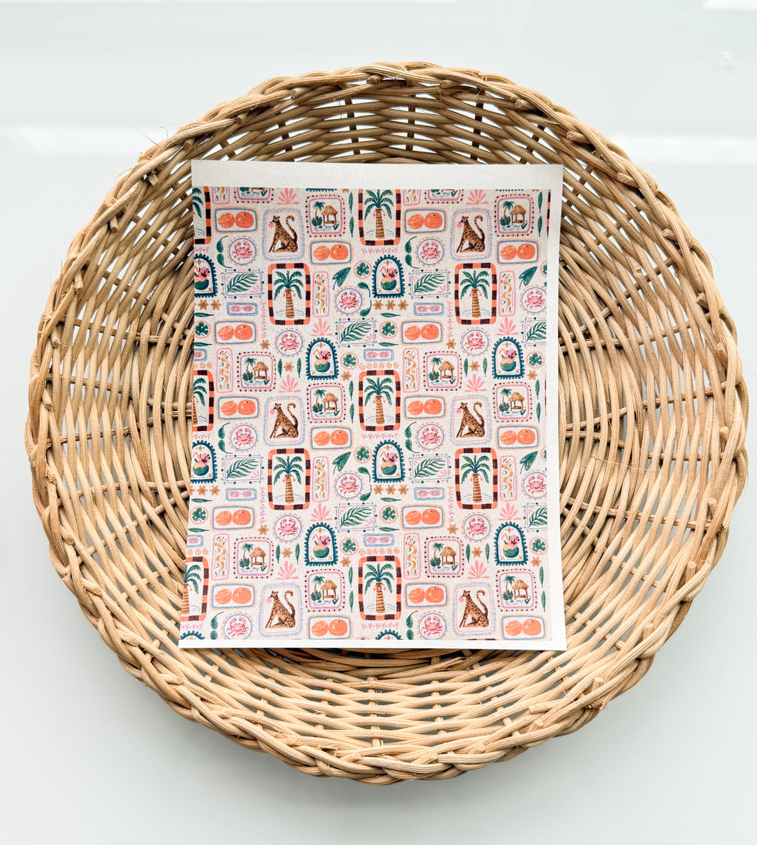 Vintage Jungle Beach Transfer Paper