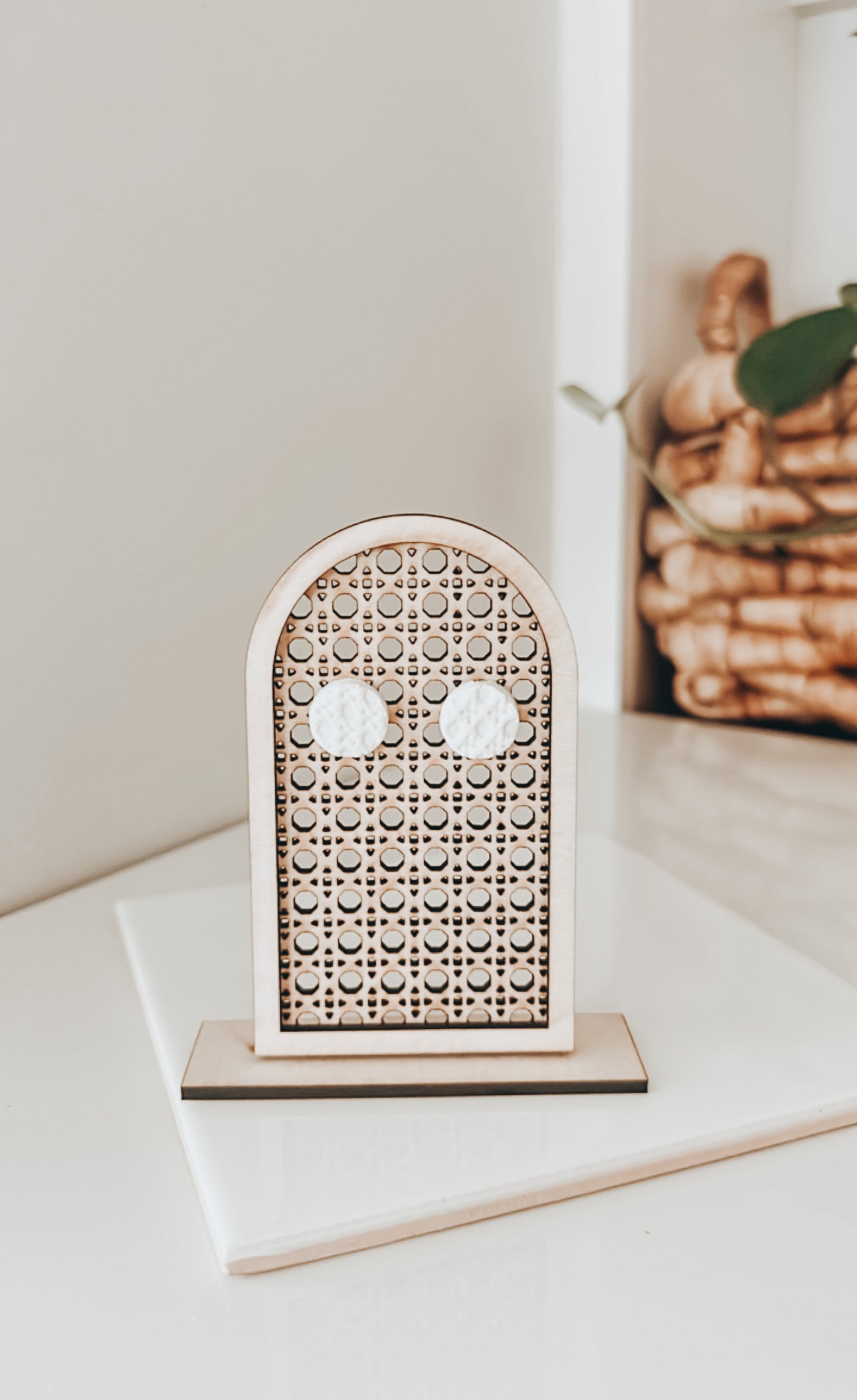 Wooden Rattan Jewelry Display
