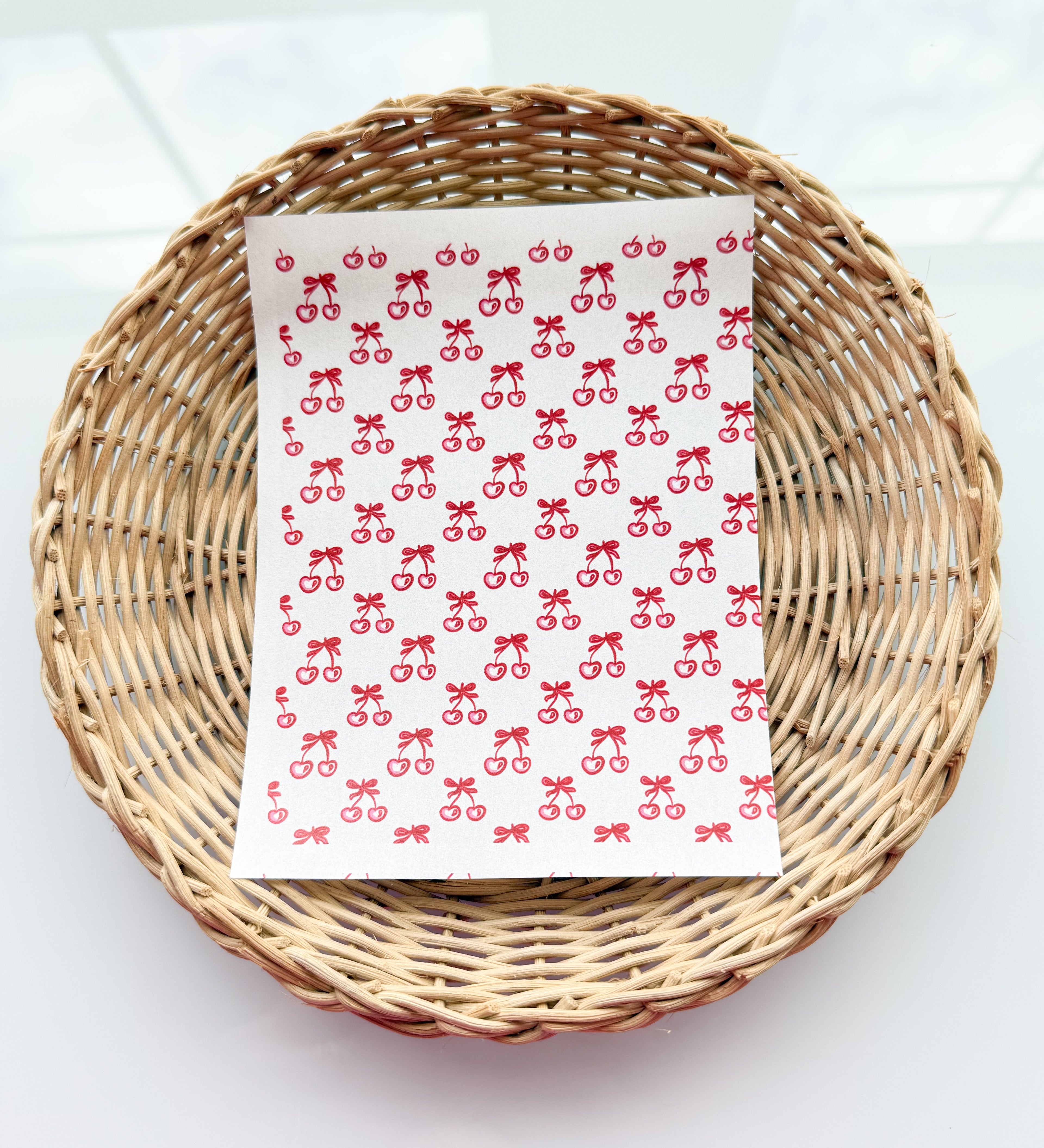 Valentines Day 4 Cherries Transfer Paper