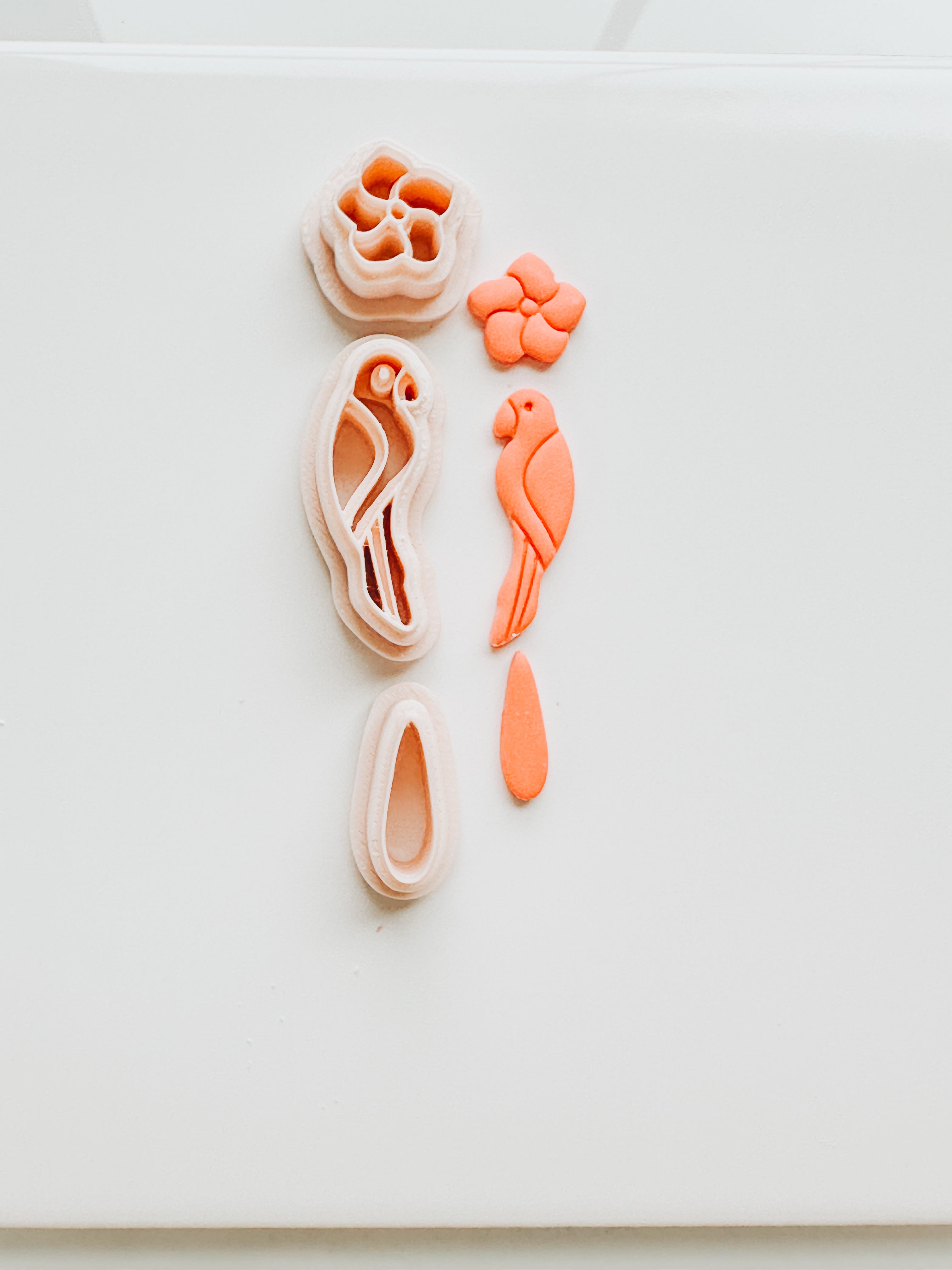 Tropical Bird Dangle 3 Piece Set Clay Cutter