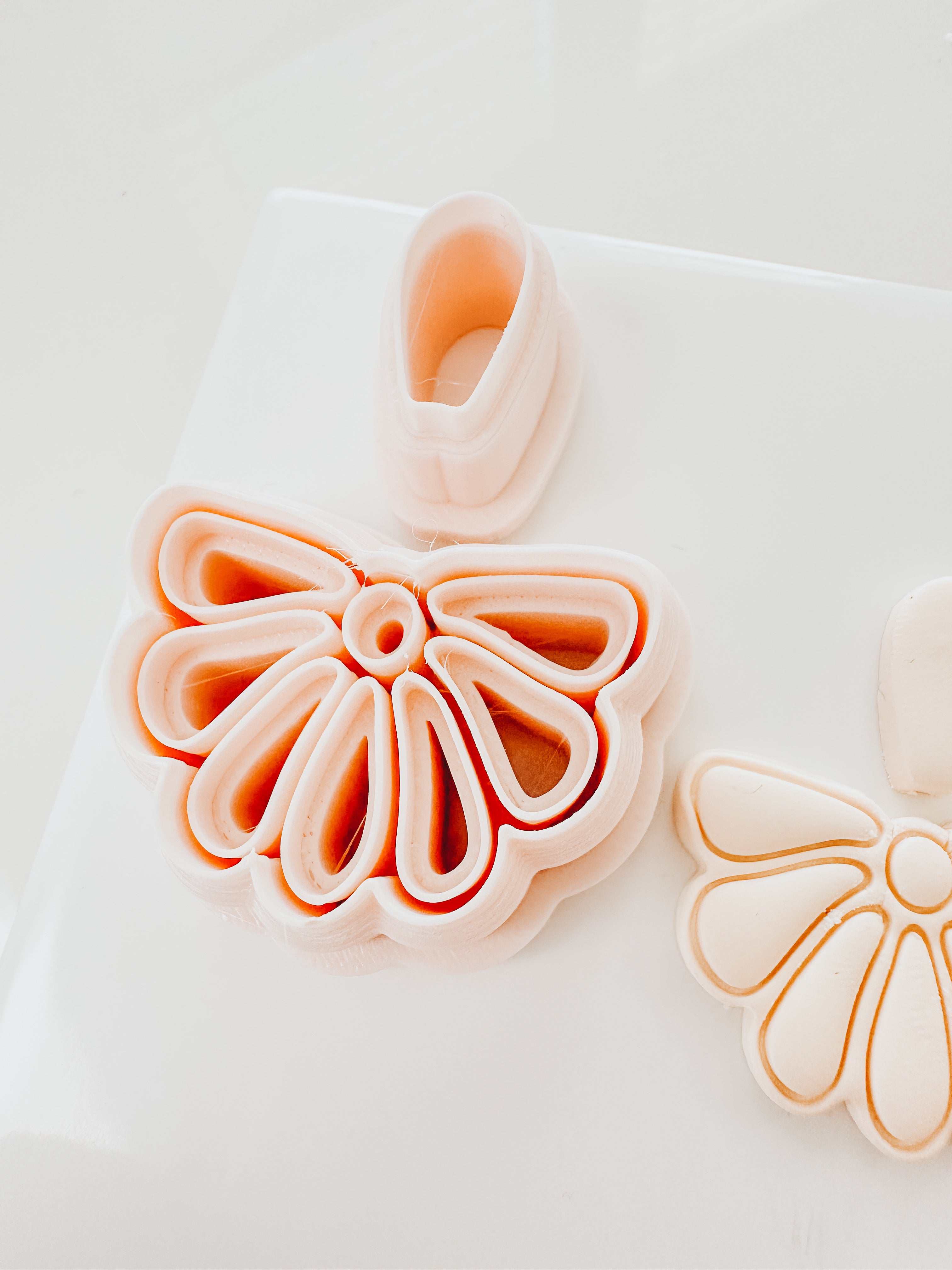 Juliette Half Flower Drop Set Clay Cutter 1.75”