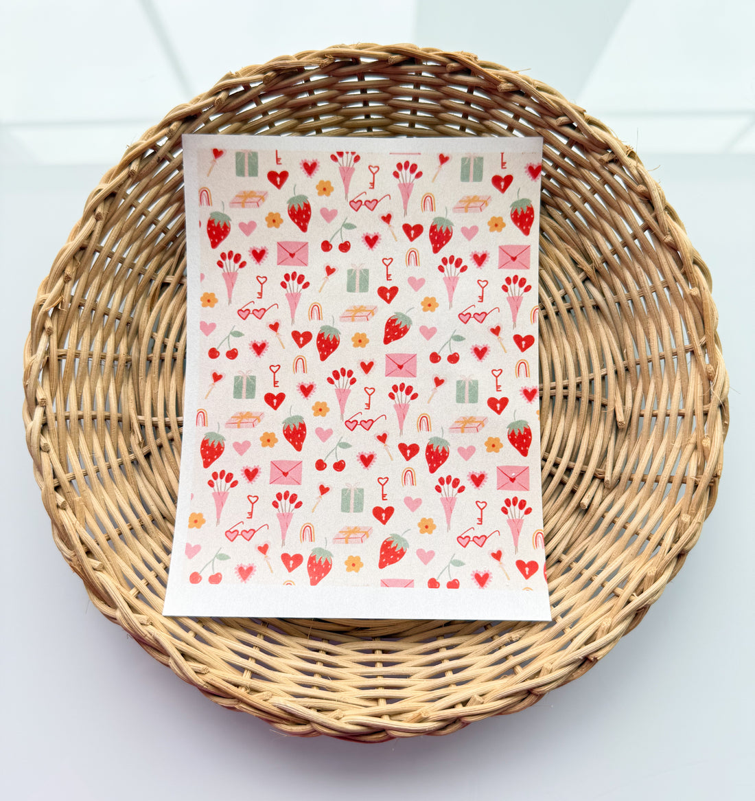 Valentines Day 9 Cute Flowers & Champange lTransfer Paper