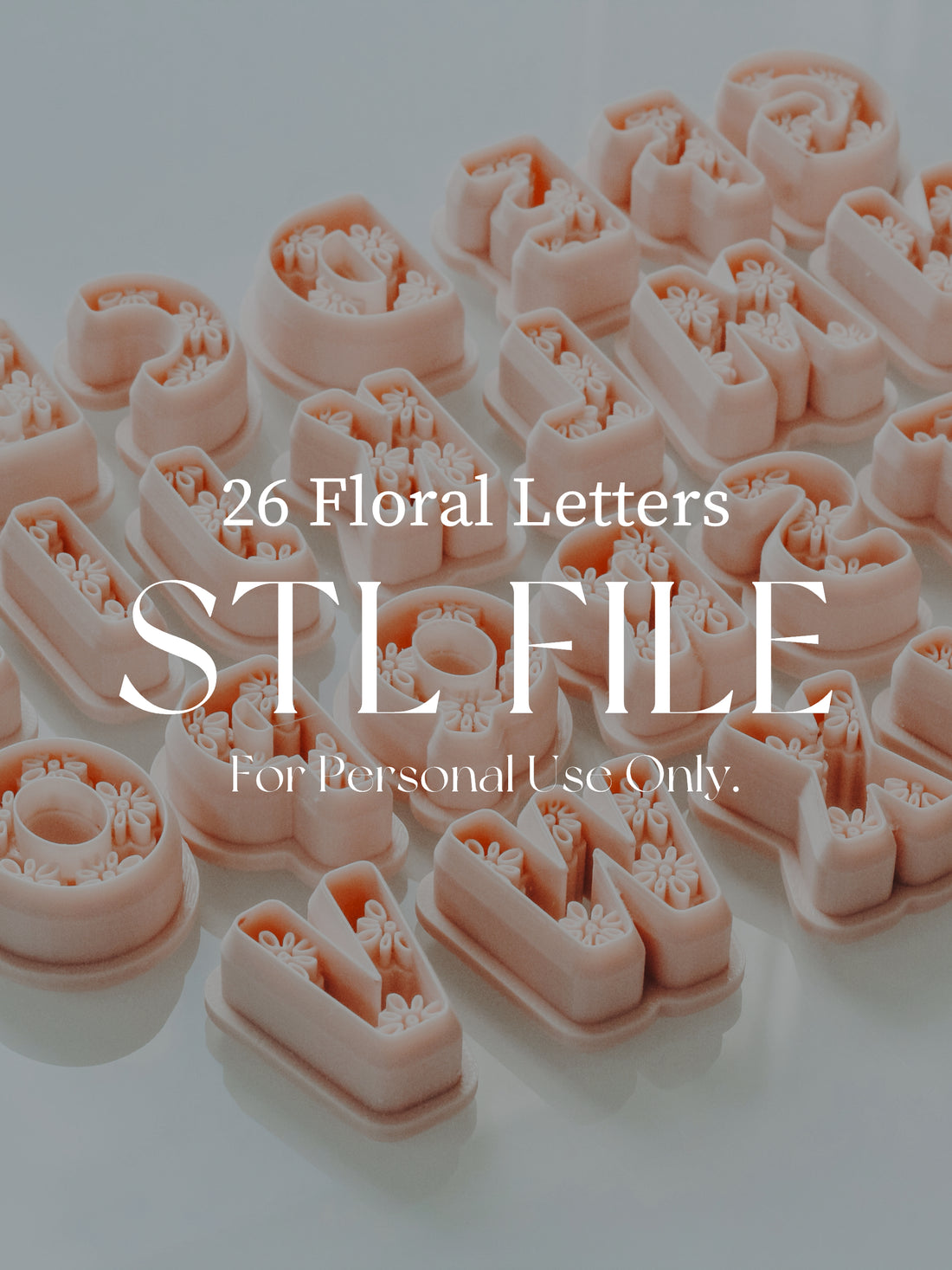 Floral Letter Set STL Files For 3d Printing