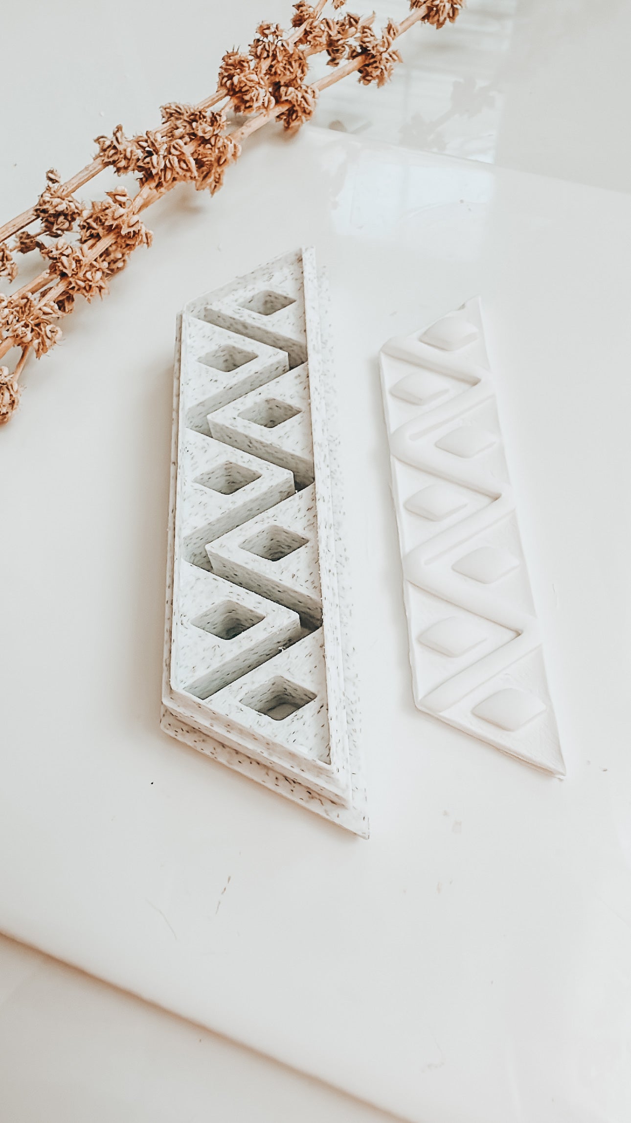 Aztec Diamond Barrette Clay Cutter 3”