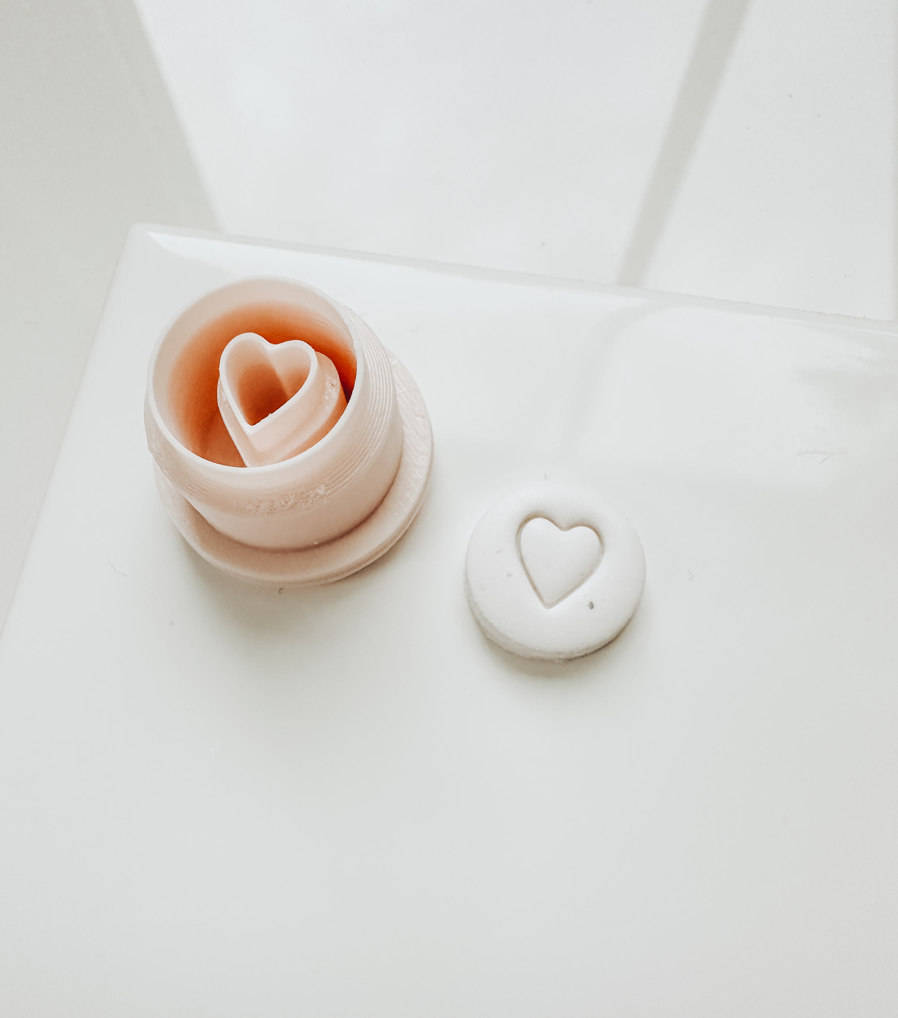 Heart Embossed Stud Clay Cutters .50”