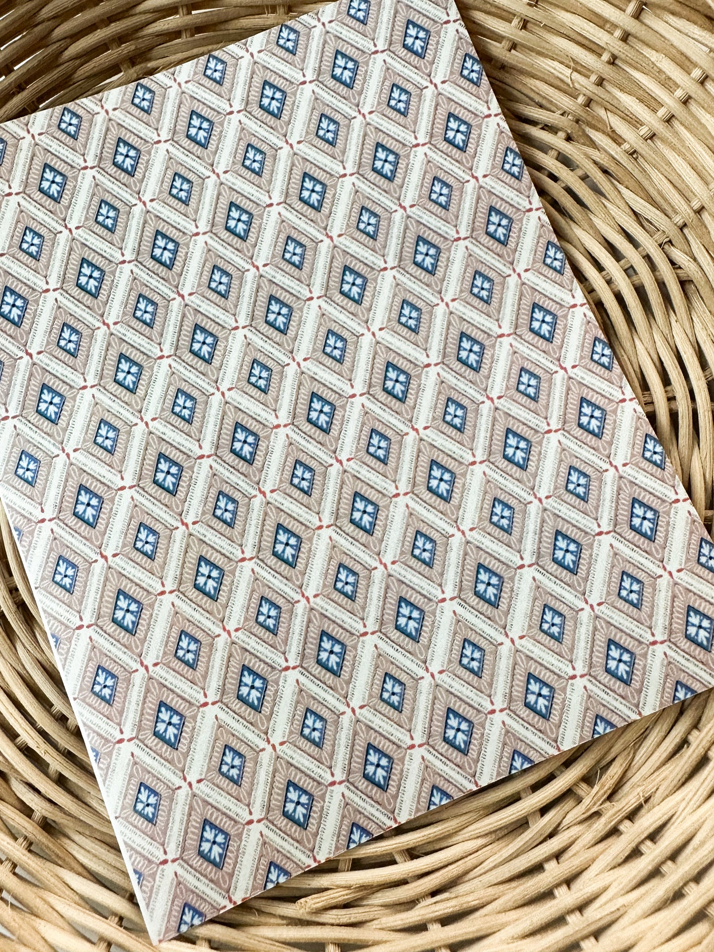 226 Greige & Blue Diamonds Transfer Paper