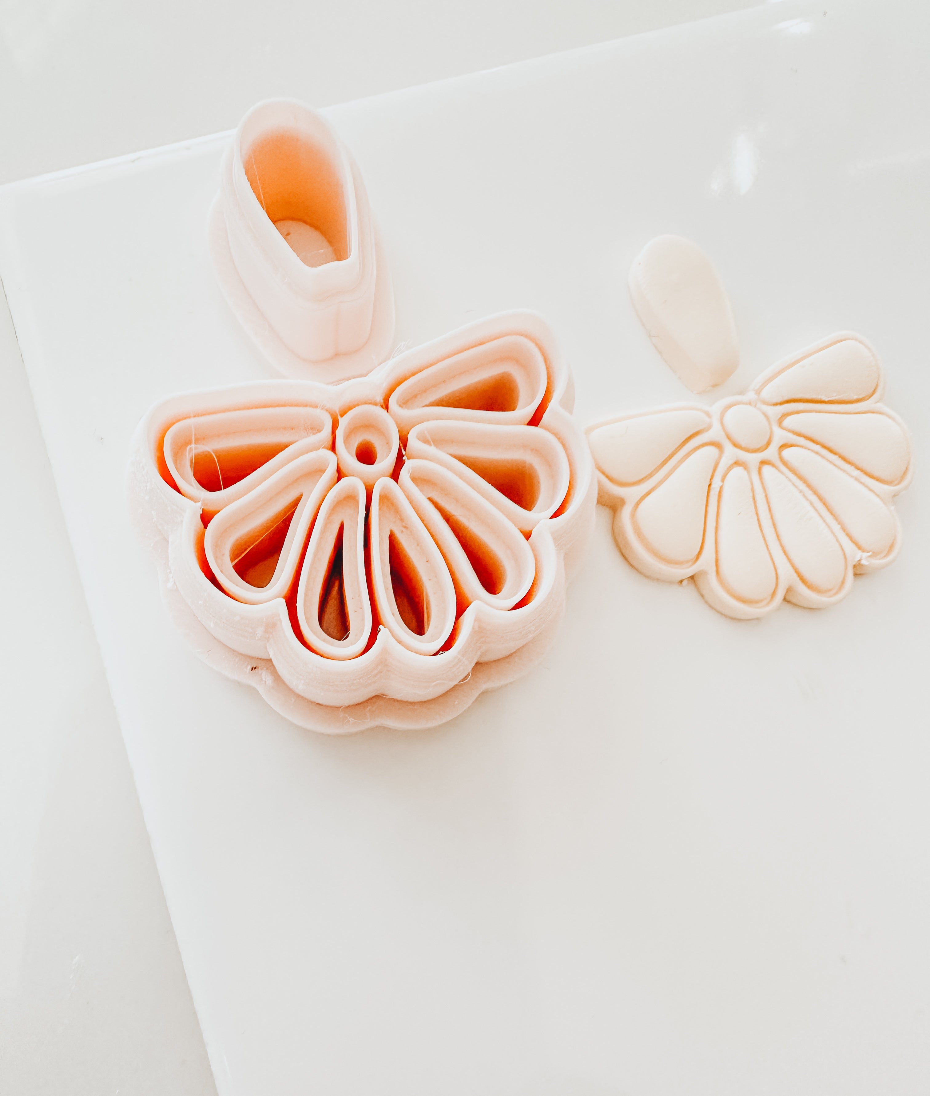 Juliette Half Flower Drop Set Clay Cutter 1.75”