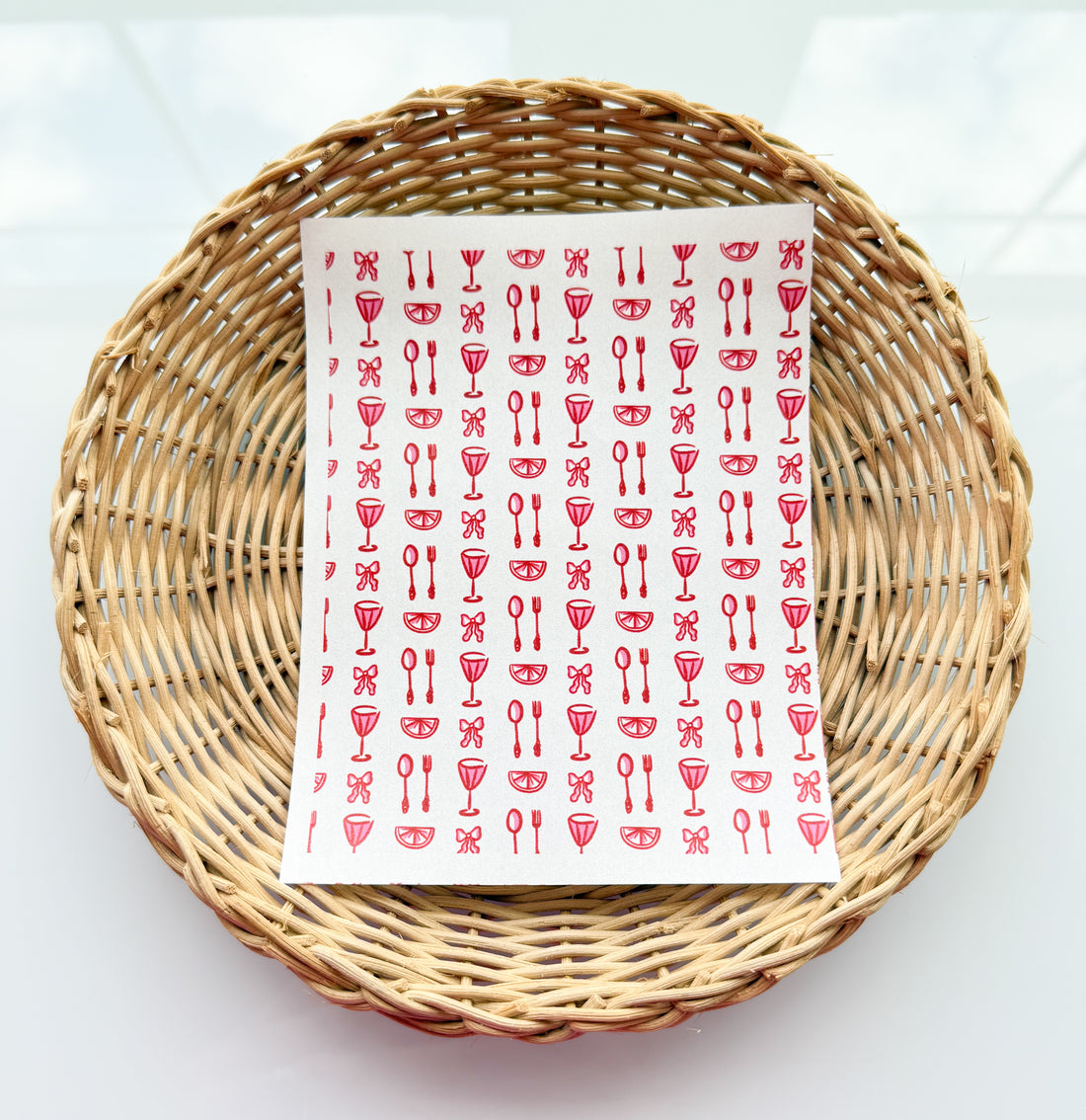 Valentines Day 1 champagne & bows Clay Transfer Paper