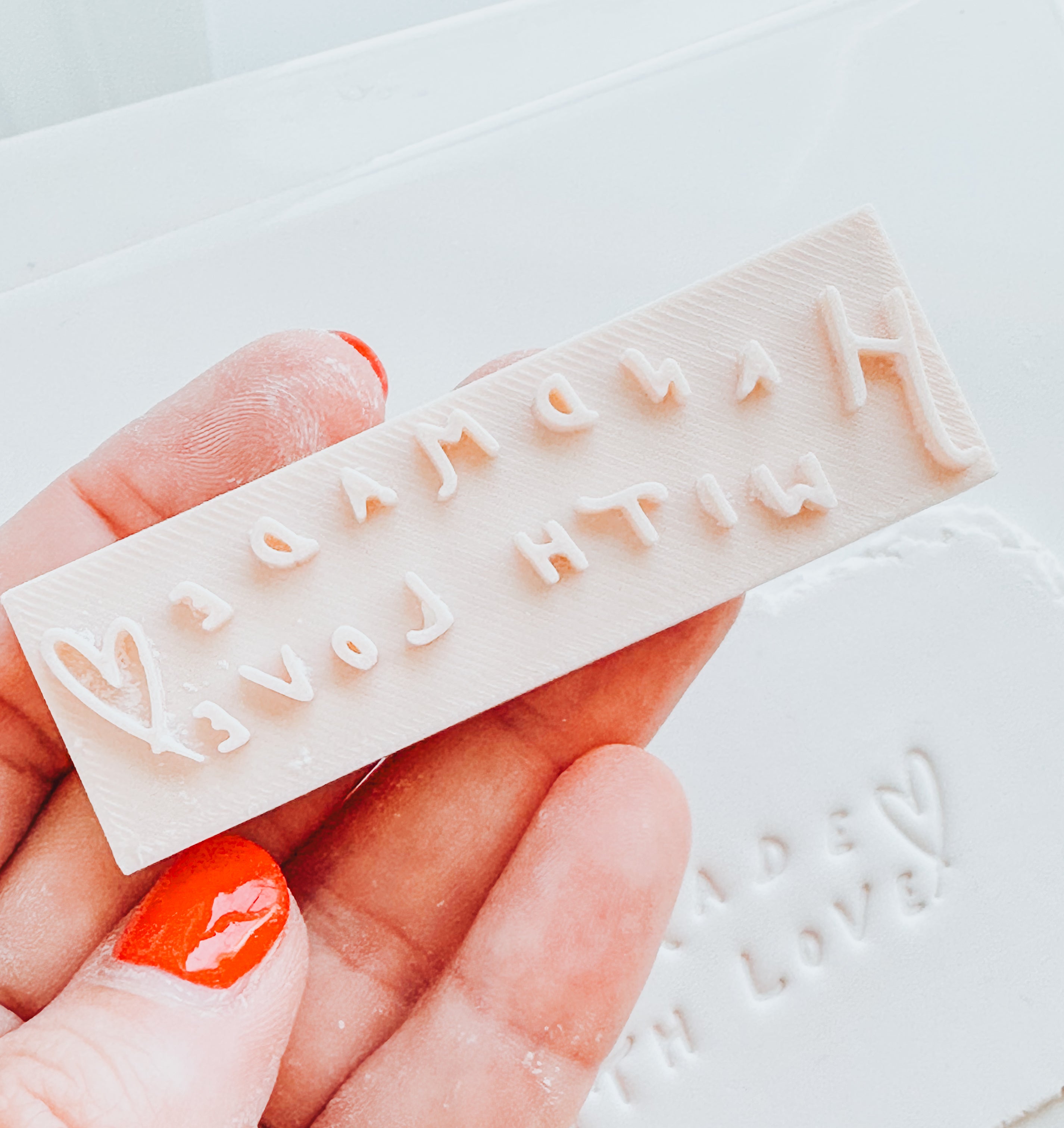 Handmade With Love Trinket Dish Clay Stamp