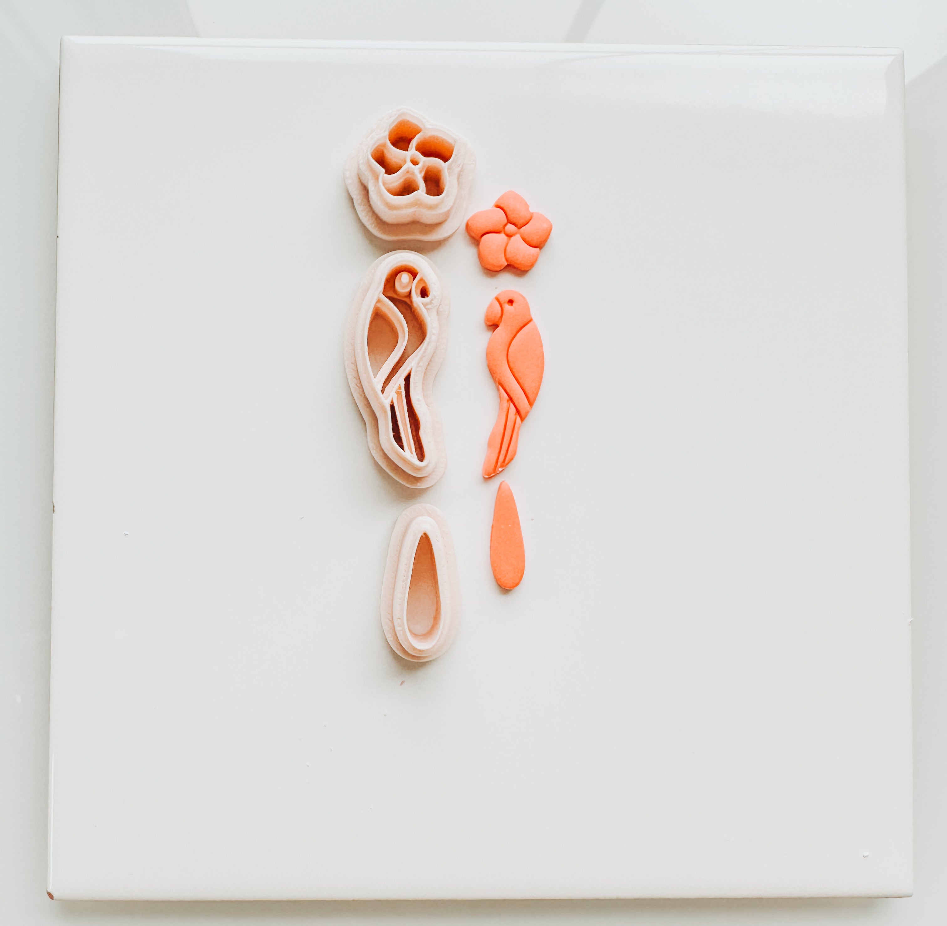 Tropical Bird Dangle 3 Piece Set Clay Cutter
