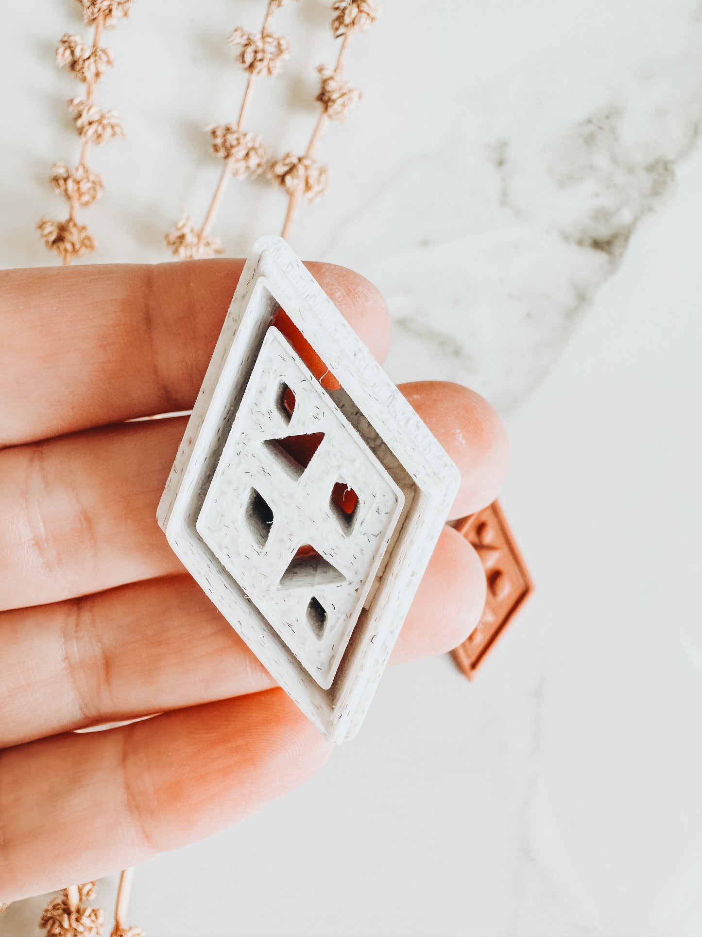 Aztec 5 Clay Cutter (diamond with small embossing) 1.25”