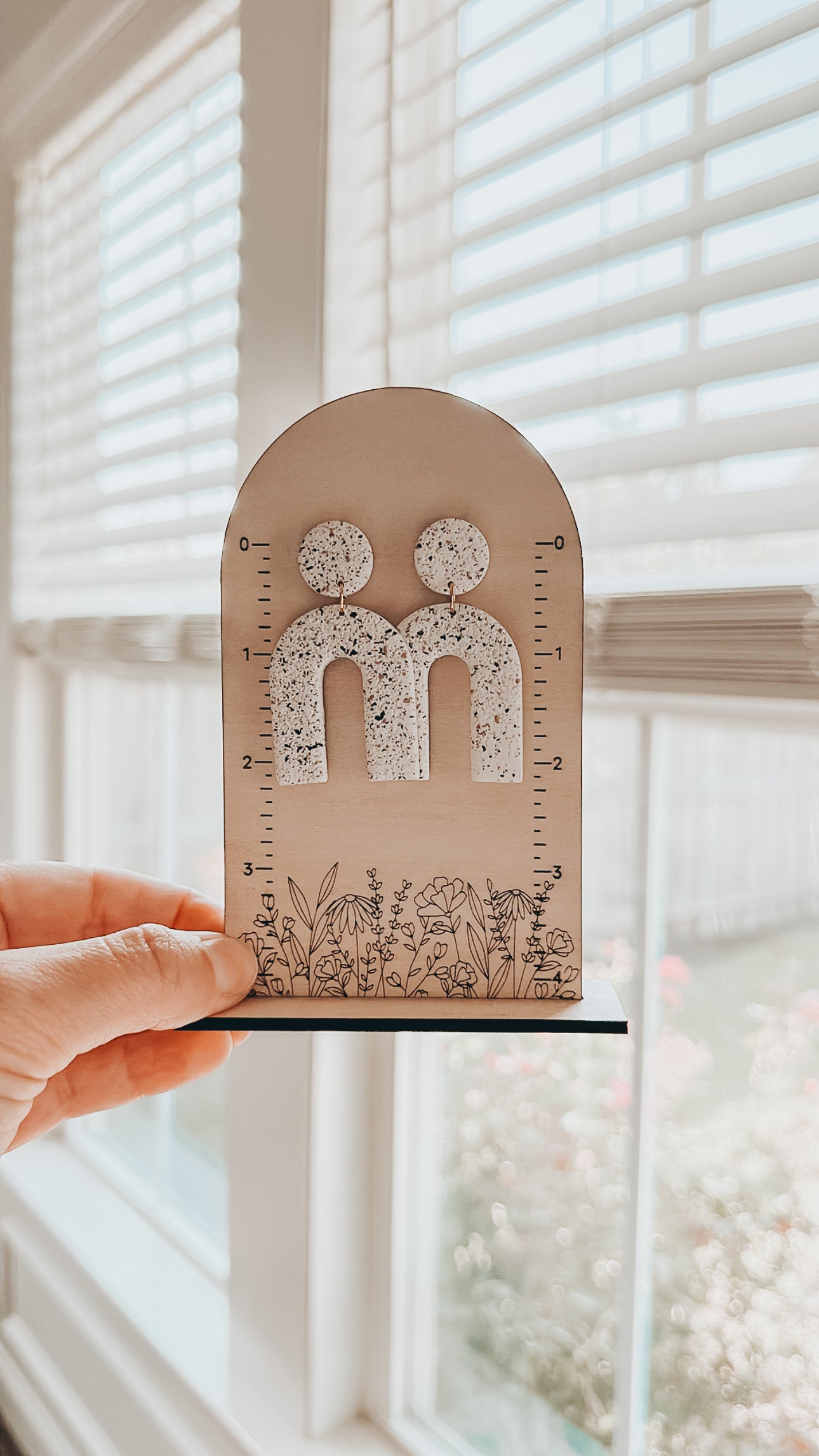 Wooden Floral Jewelry Display With Measurements