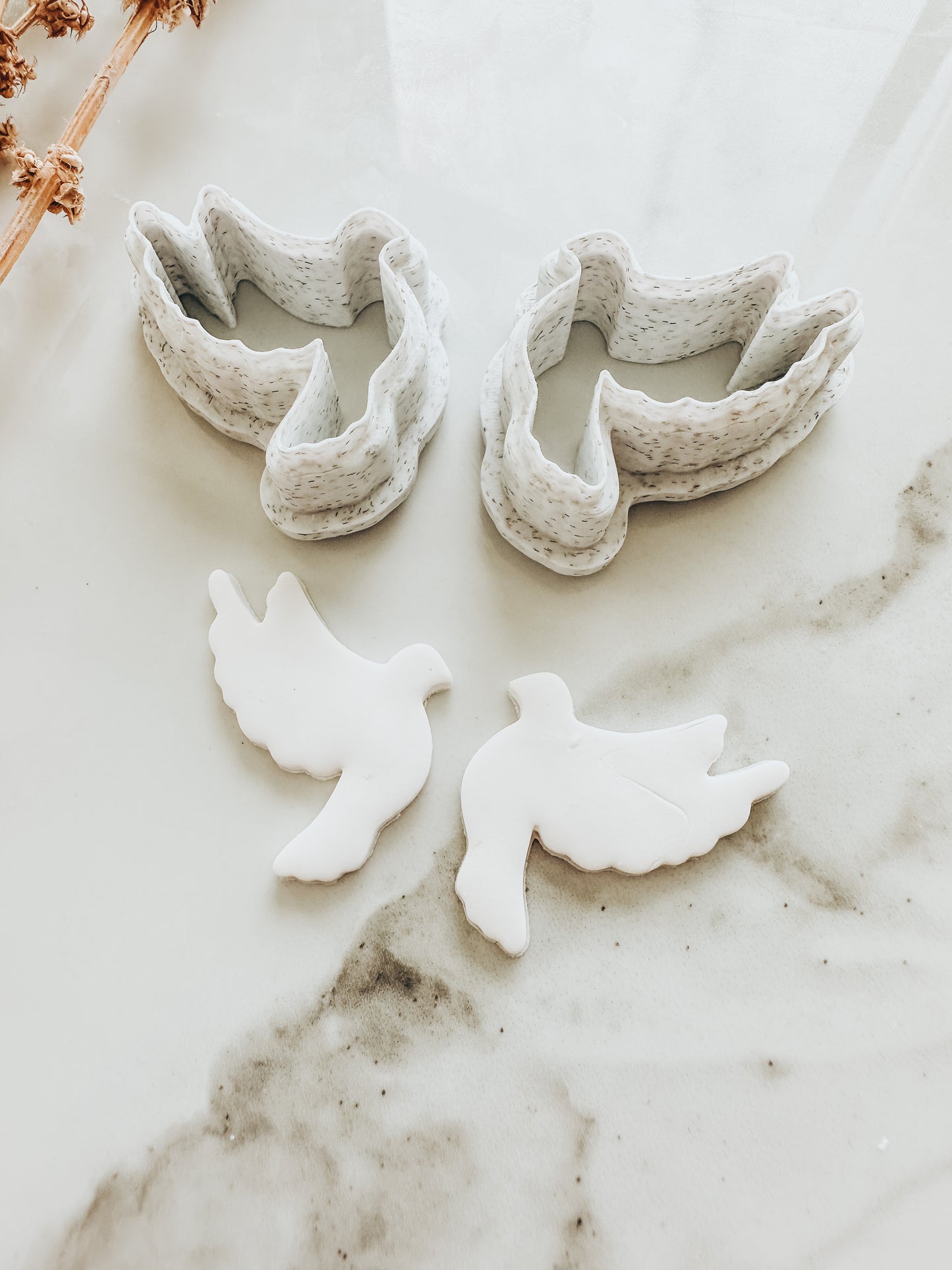 Set of 2 Dove Bird Clay Cutters
