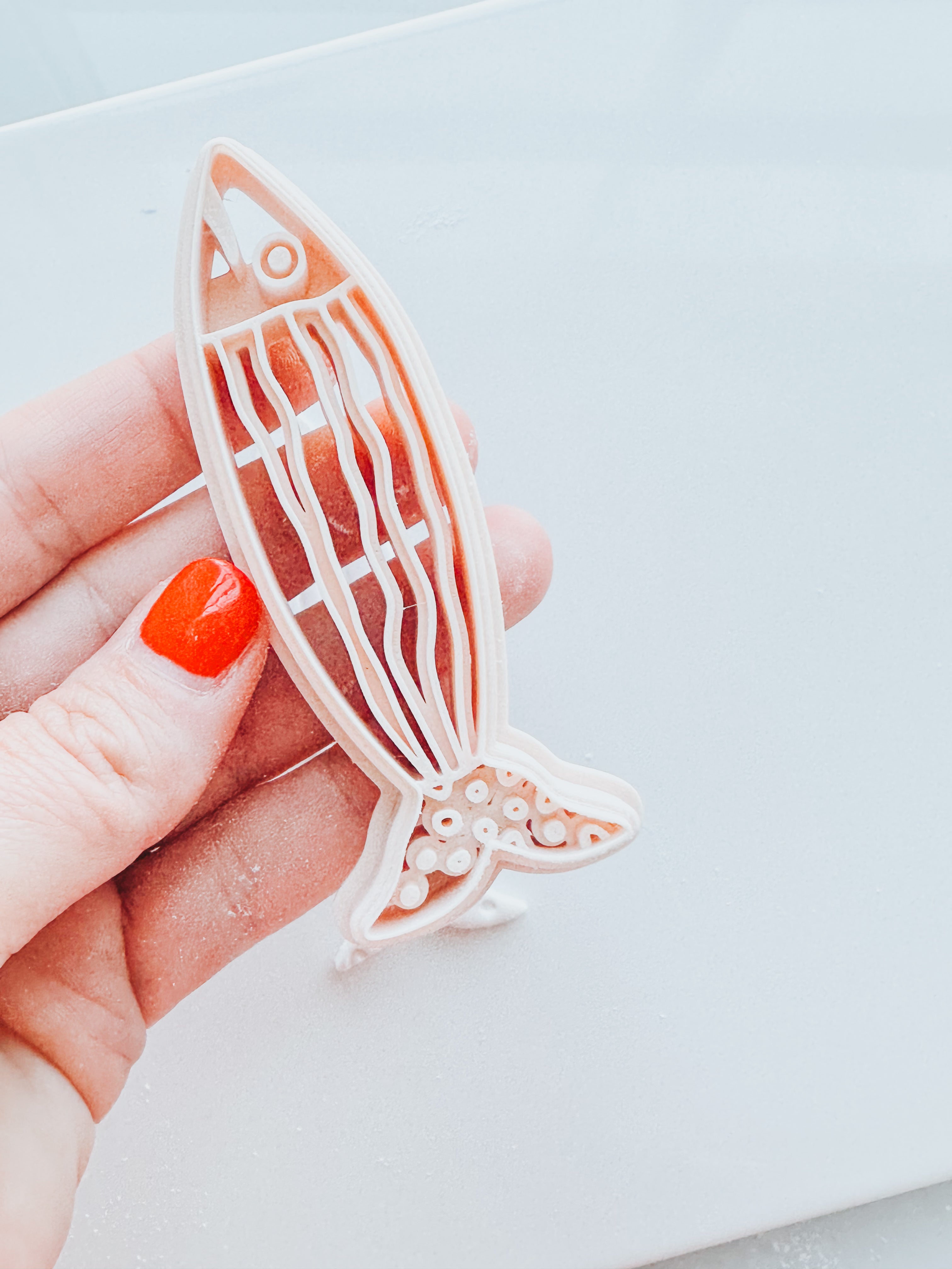Sardine Key Chain (or small bookmark - add beads & tassels!) Clay Cutter