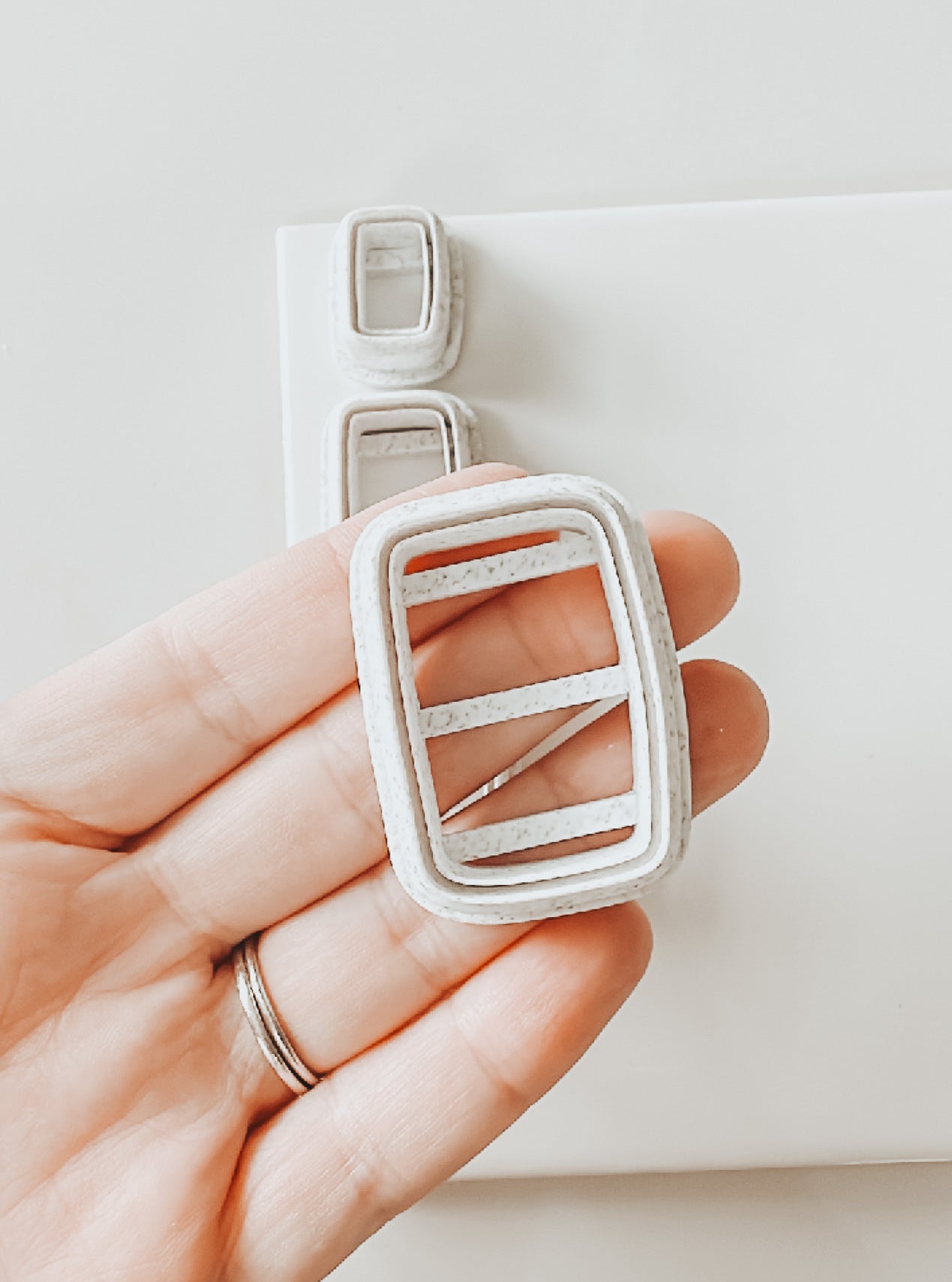 Basil Organic Embossed Square Clay Cutter