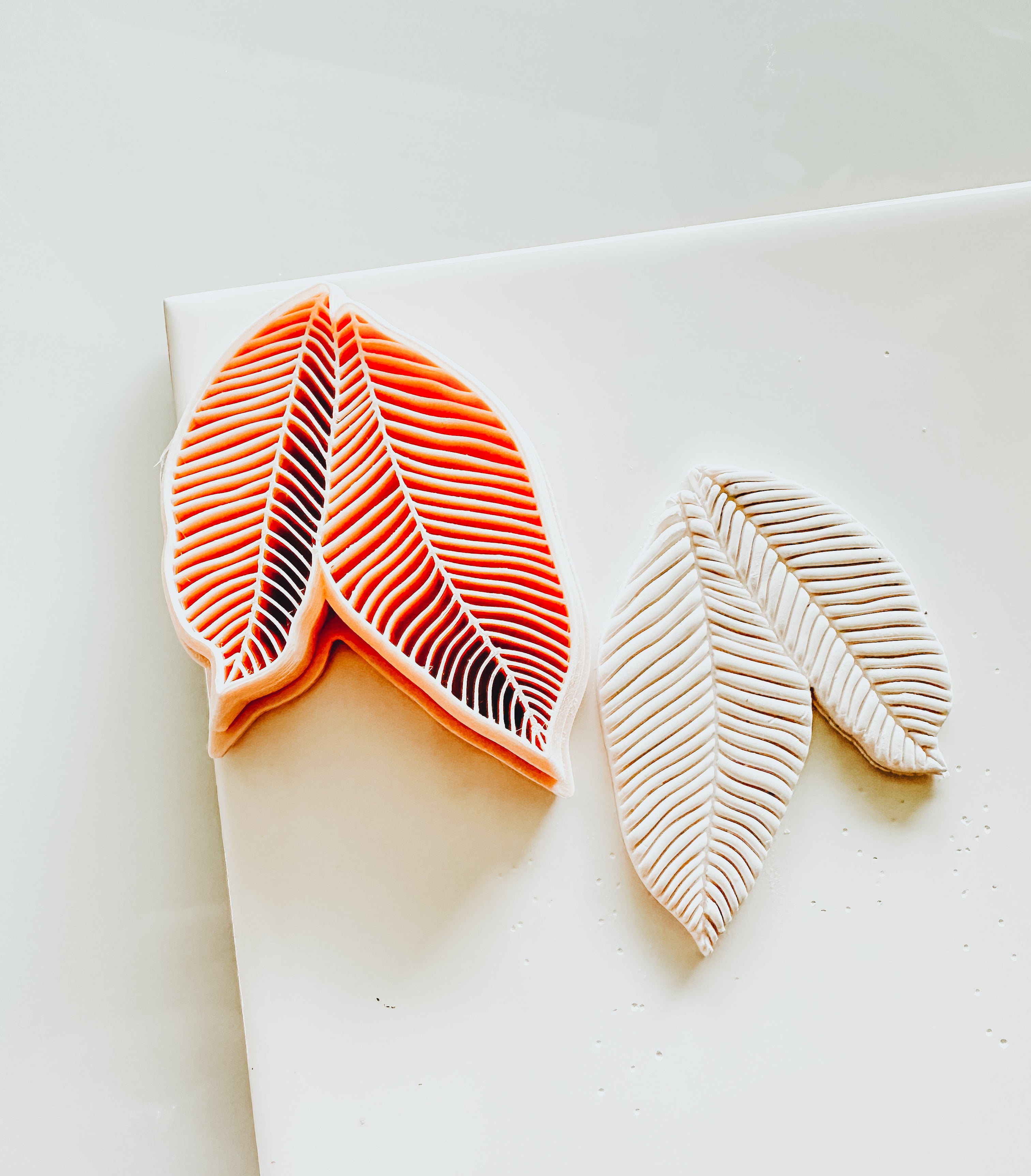 Embossed Tropical Leaf Cluster Clay Cutter