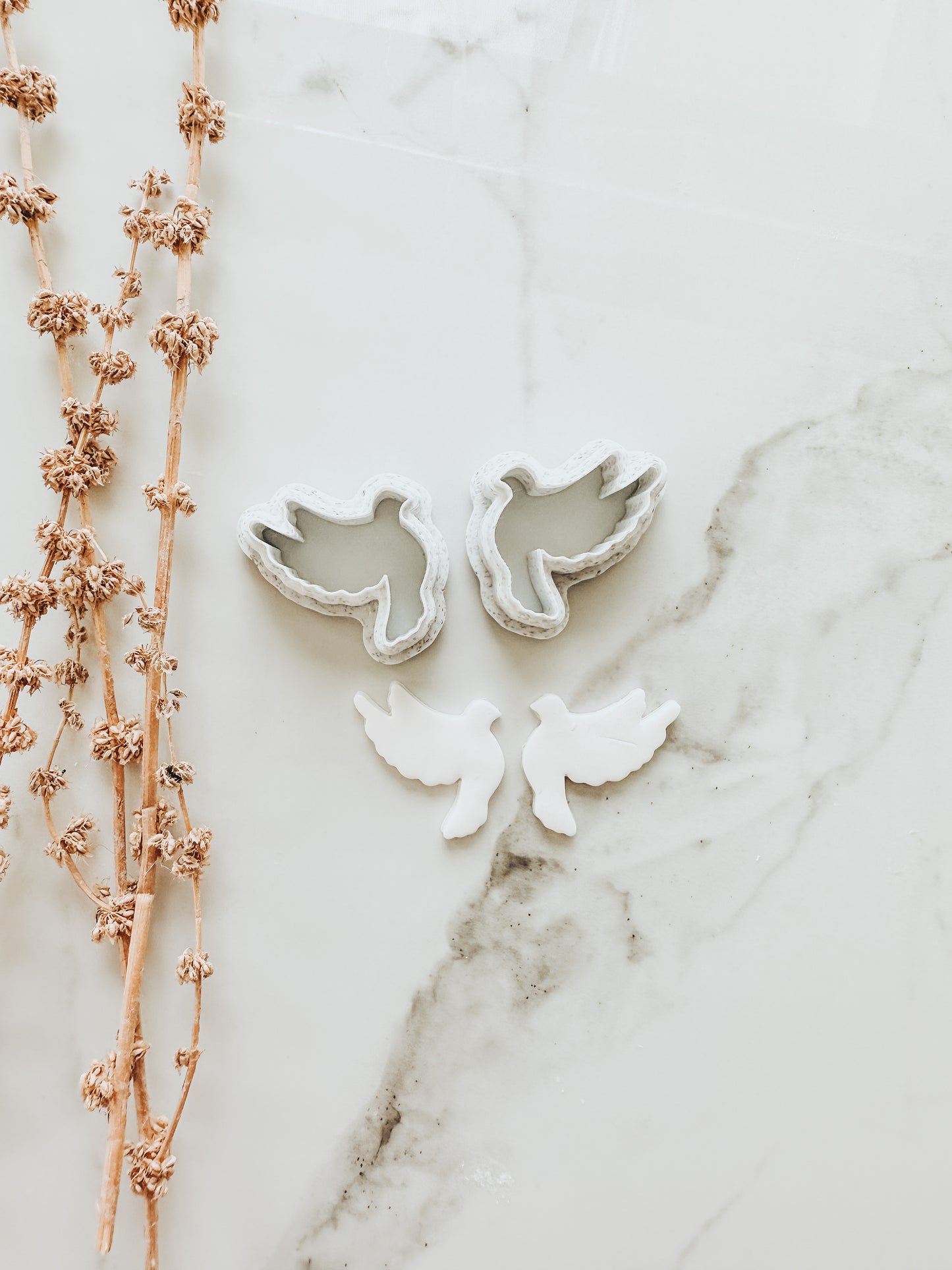 Set of 2 Dove Bird Clay Cutters