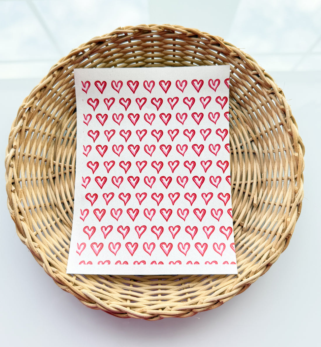 Valentines Day 6 Rows Of Hearts Transfer Paper