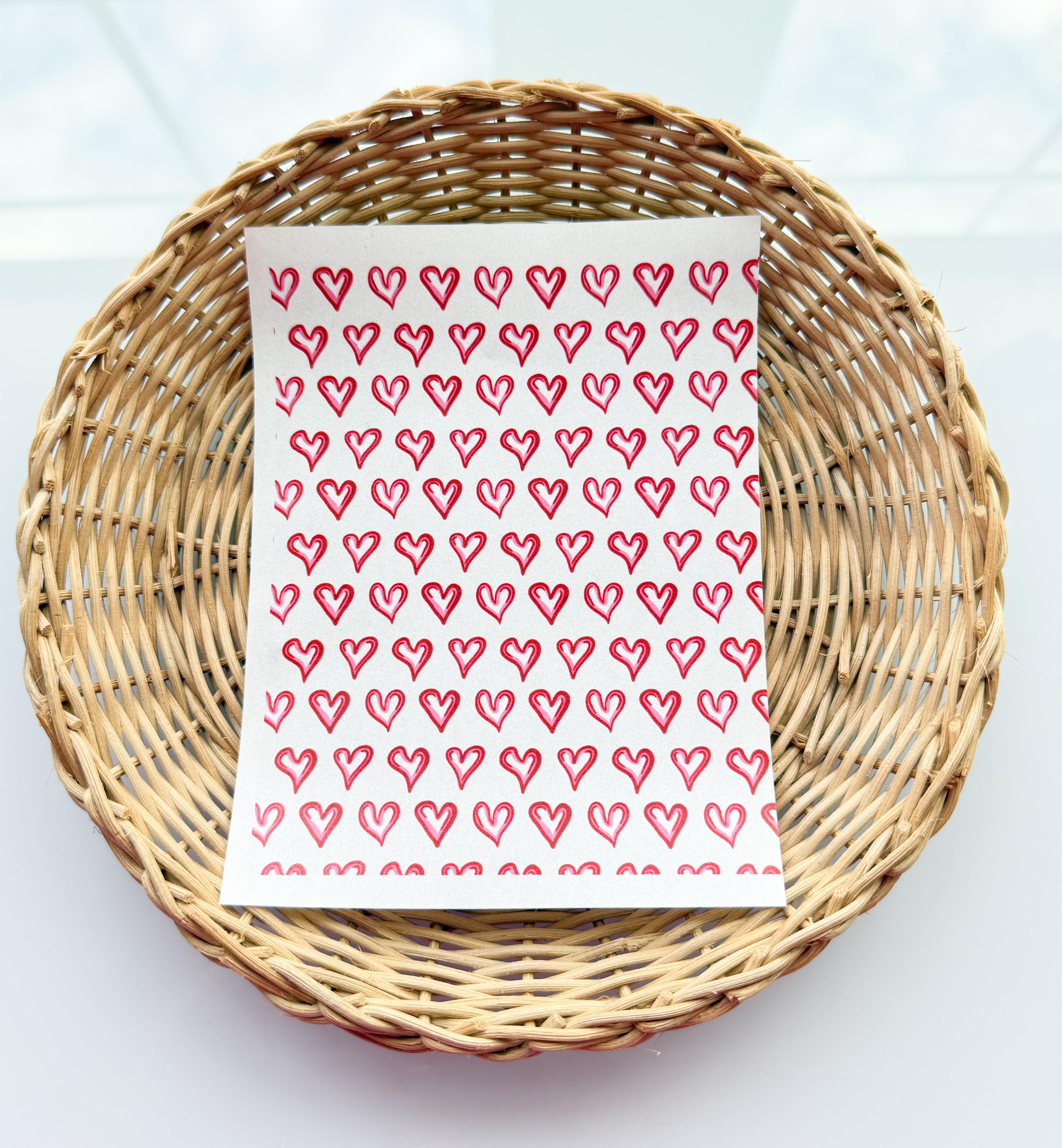 Valentines Day 6 Rows Of Hearts Transfer Paper