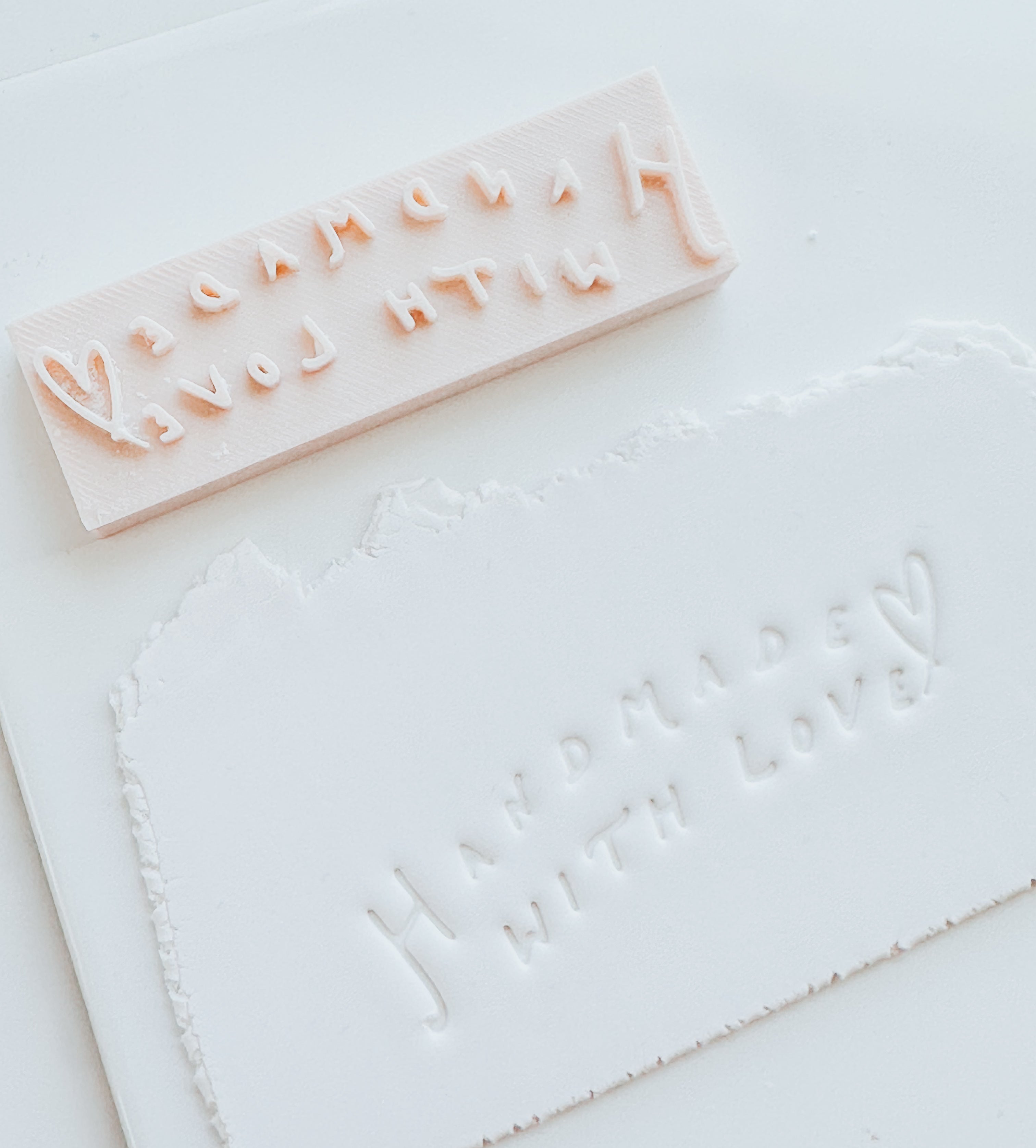 Handmade With Love Trinket Dish Clay Stamp