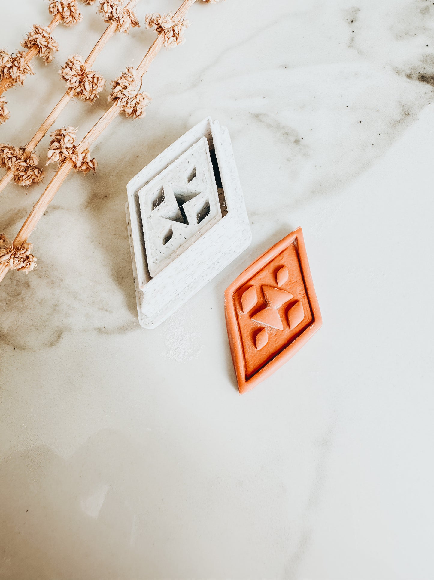 Aztec 3 Clay Cutter (diamond with small embossing) 1.25”)