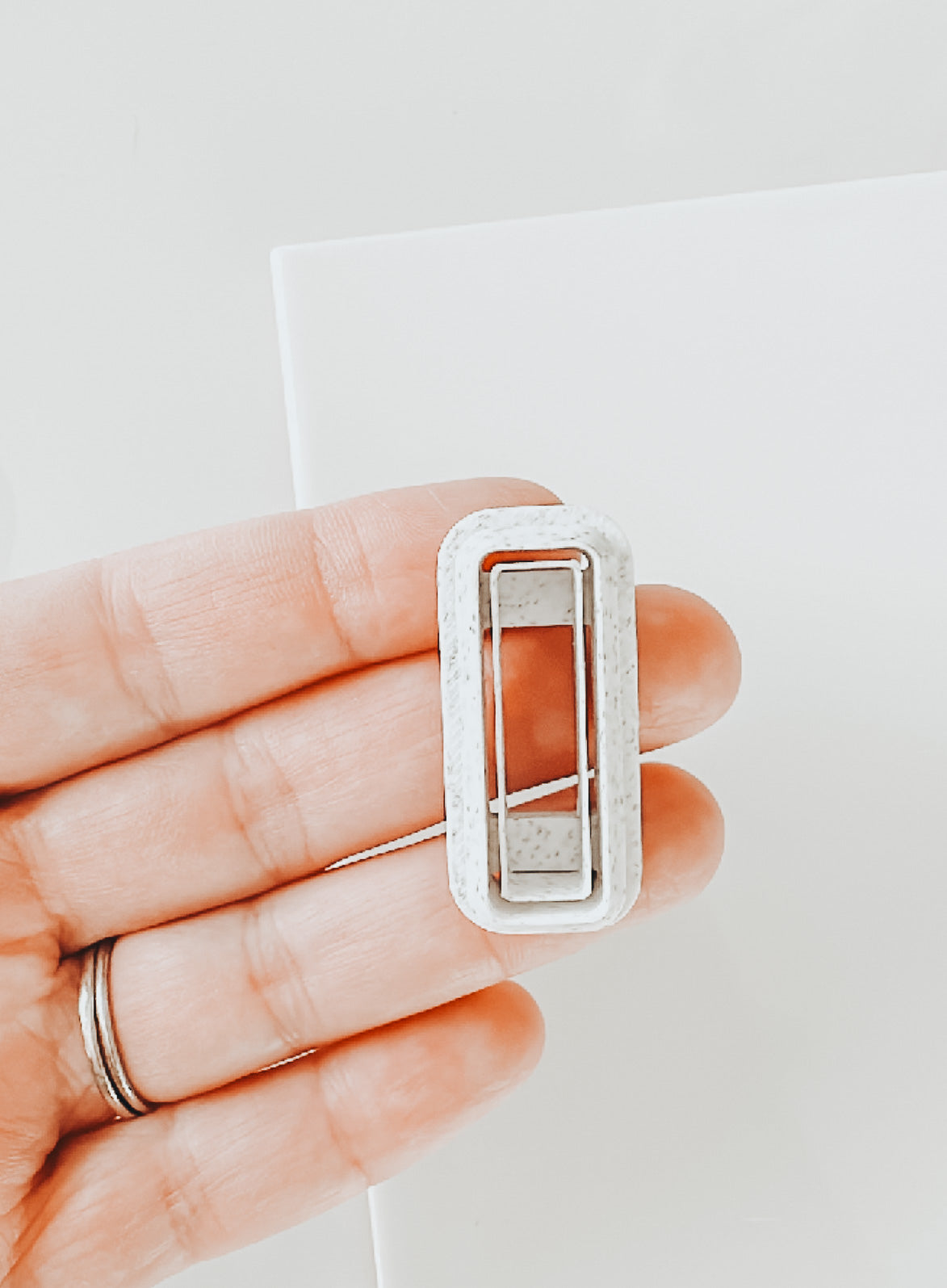 Amelia Simple Embossed Rectangle Stud Clay Cutter