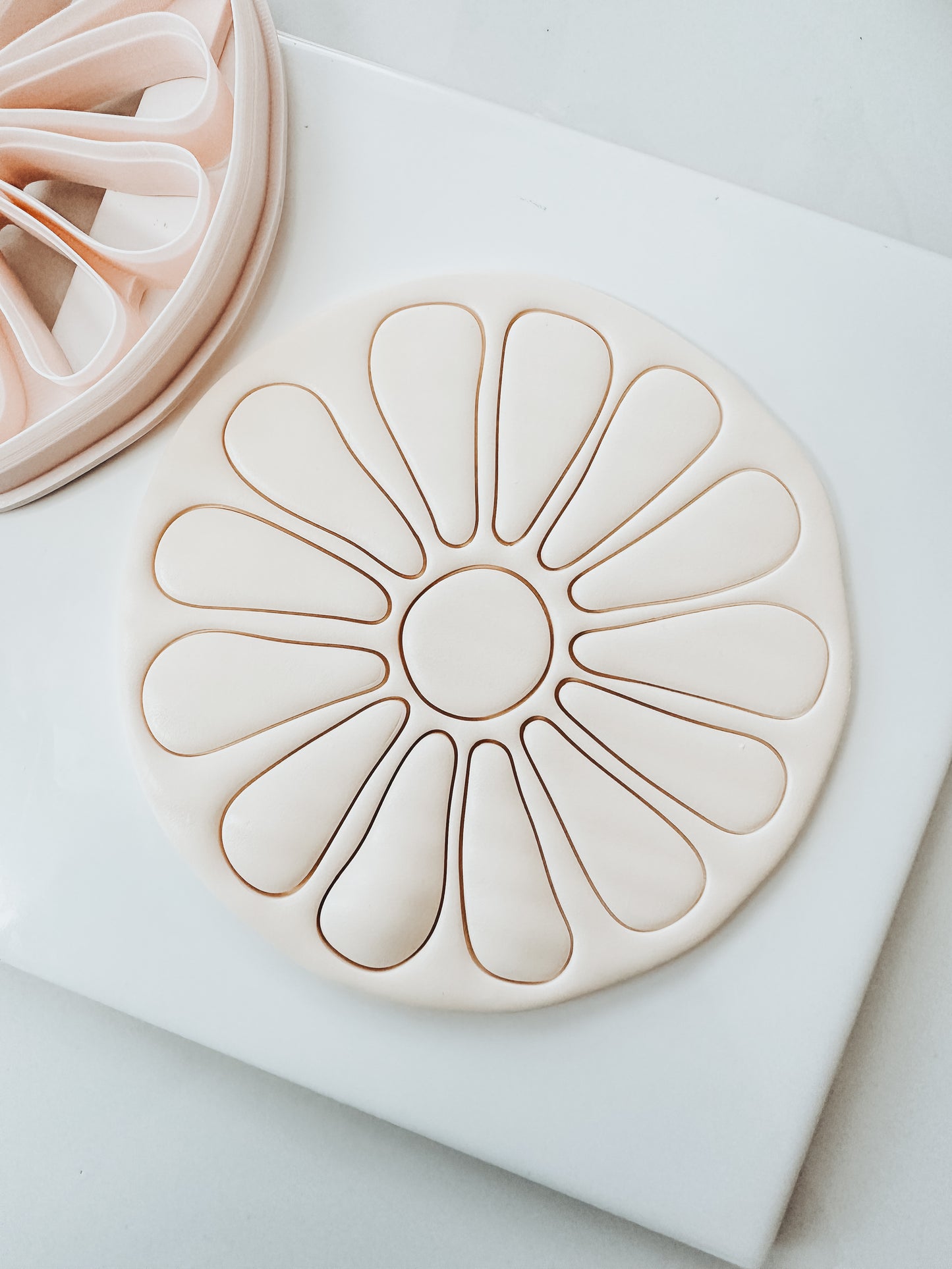 Abstract Flower Trinket Dish Clay Cutter 4.25”