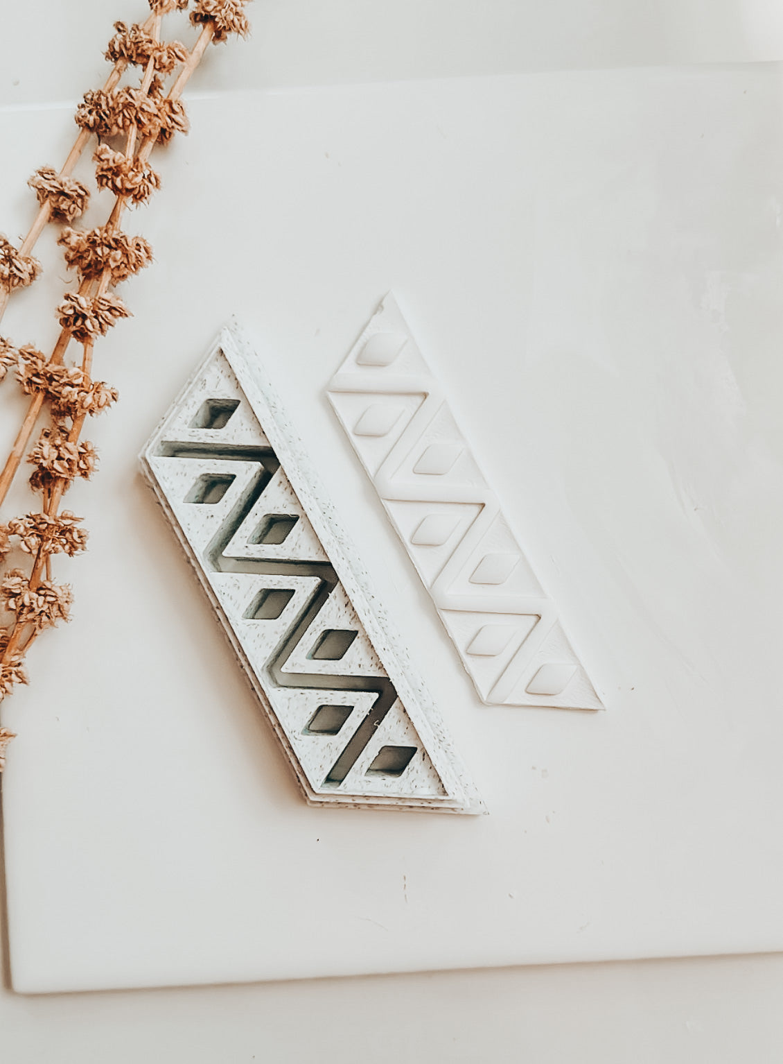 Aztec Diamond Barrette Clay Cutter 3”
