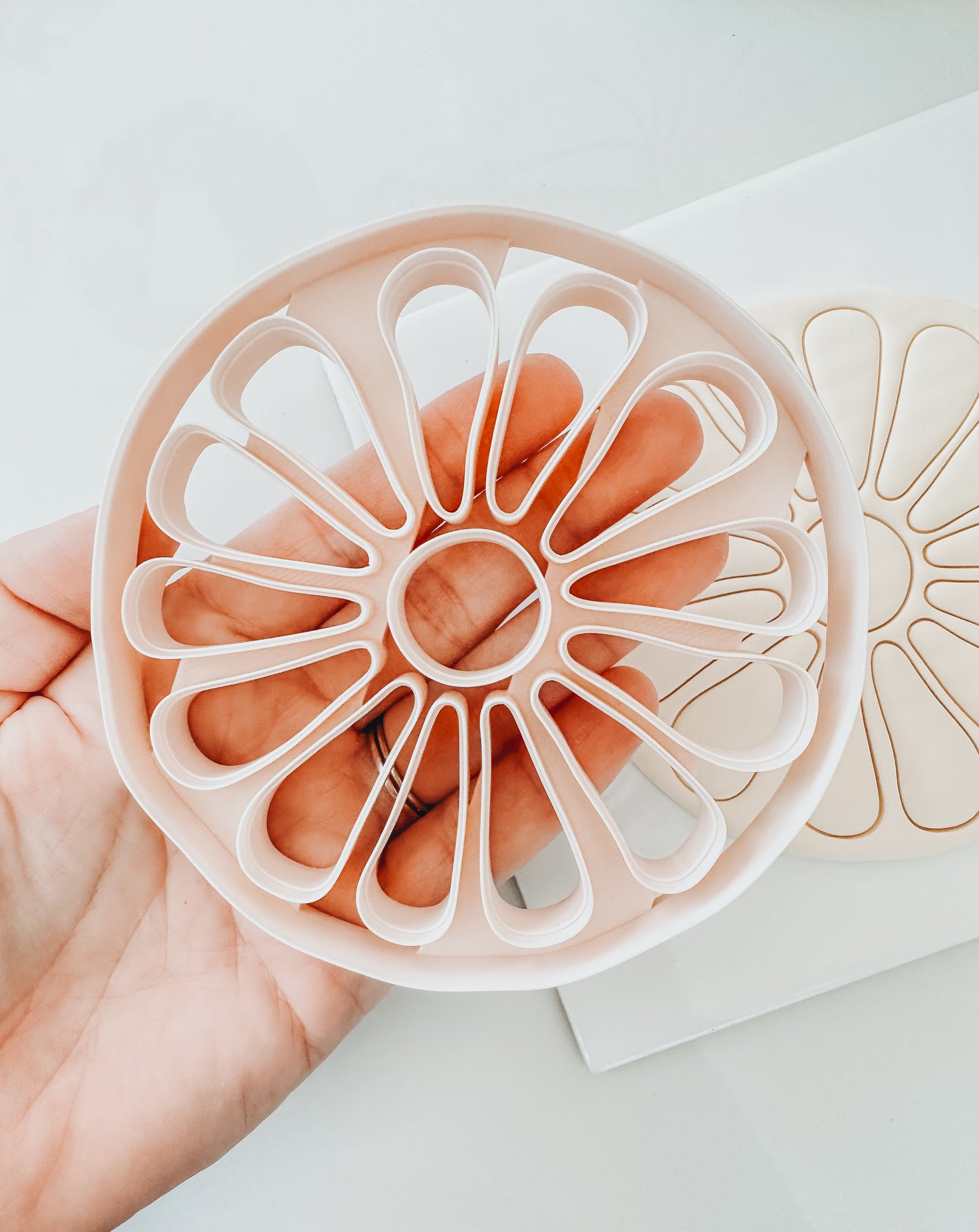 Abstract Flower Trinket Dish Clay Cutter 4.25”