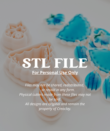 (Digital STL File Only) Blueberry 4 Piece Clay Cutter Set
