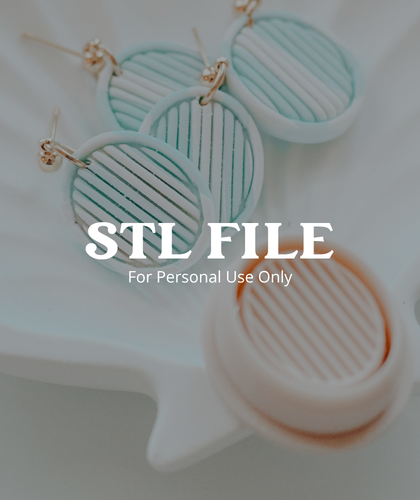 (Digital STL File Only) Framed Oval Ribbed Clay Cutter