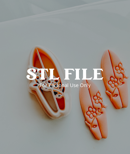 (Digital STL File Only) Hibiscus Surf Board Clay Cutter