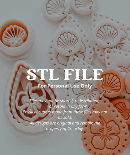 (Digital STL File Only) Hibiscus and Dots Clay Cutter