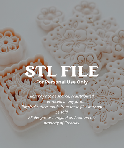 (Digital STL File Only) Summer Hibiscus Bloom Clay Cutter
