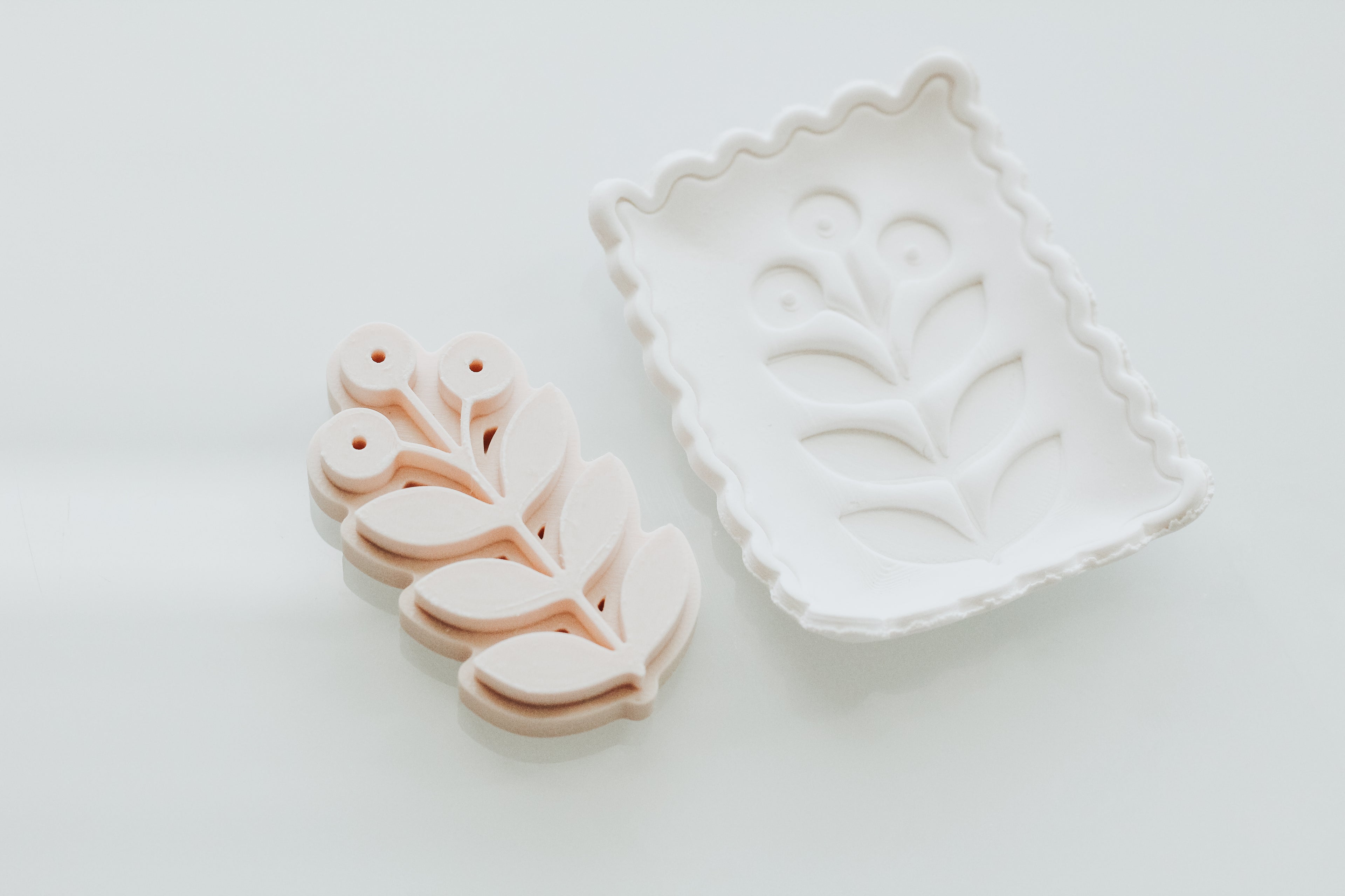 Triple Flower Folk Art Stem Stamp For Clay