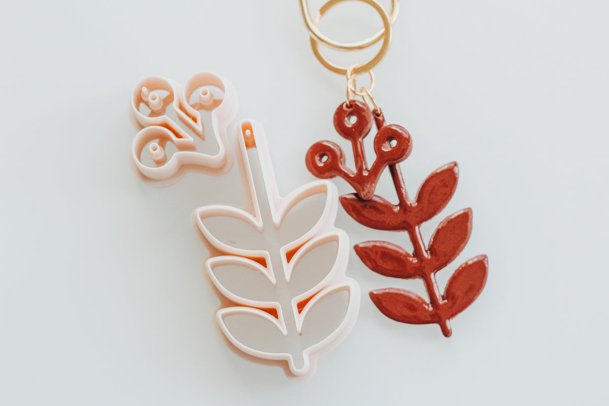Triple Flower Double Floral Bag Charm / Key Chain Clay Cutters