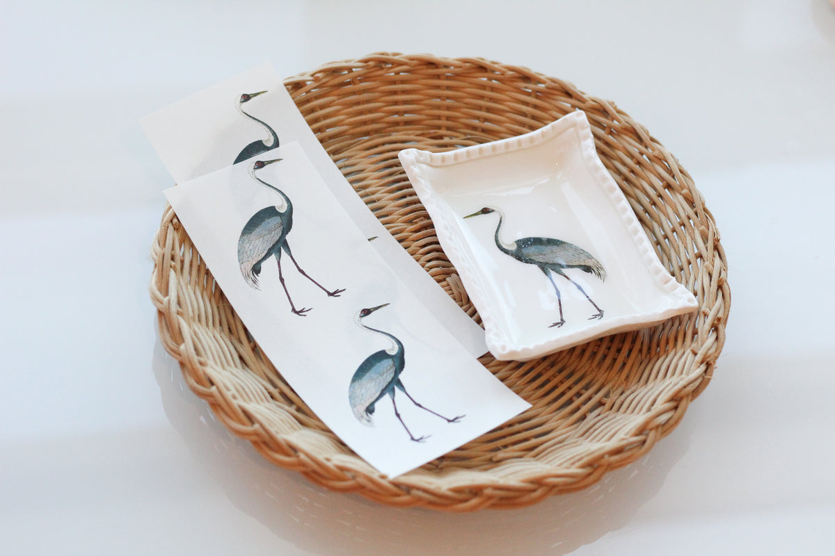Crane Trinket Dish Transfer (Trinket Dish & Shaper Sold Separately)