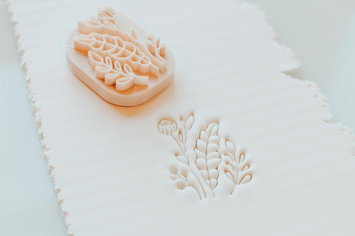 Botanical Bouquet Clay Stamp