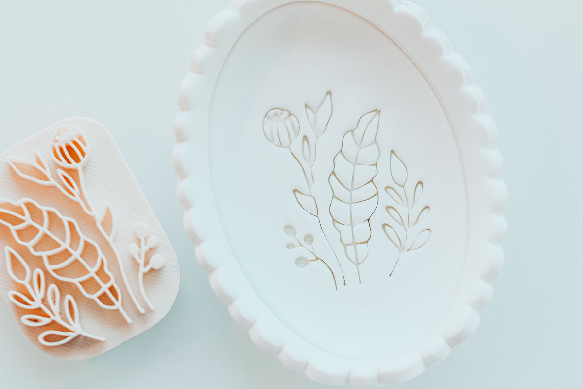 Botanical Bouquet Clay Stamp