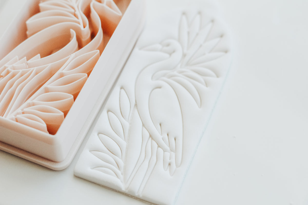 Egret Botanical Stem Bookmark Clay Cutter