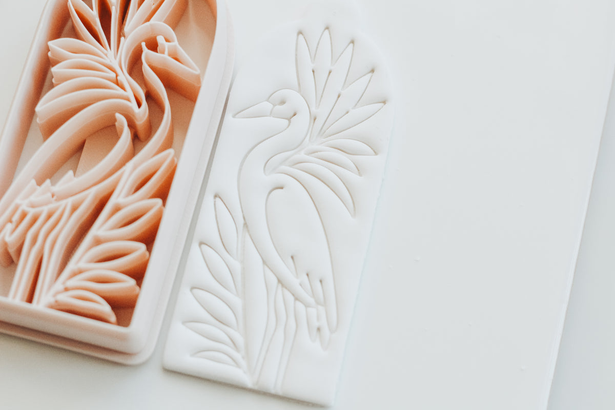 Egret Botanical Stem Bookmark Clay Cutter