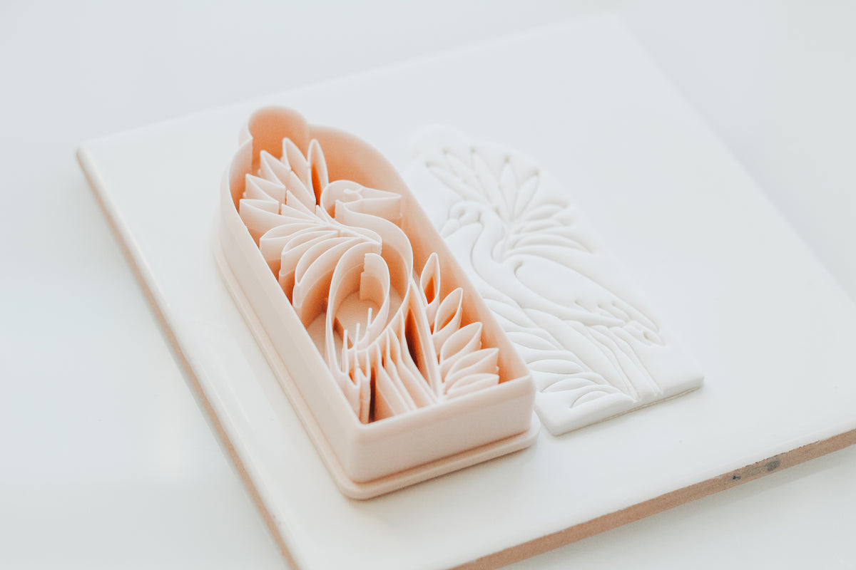 Egret Botanical Stem Bookmark Clay Cutter