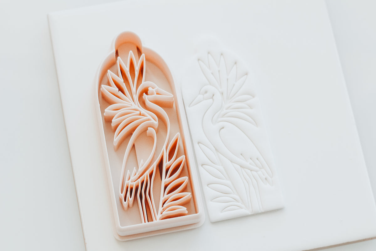 Egret Botanical Stem Bookmark Clay Cutter