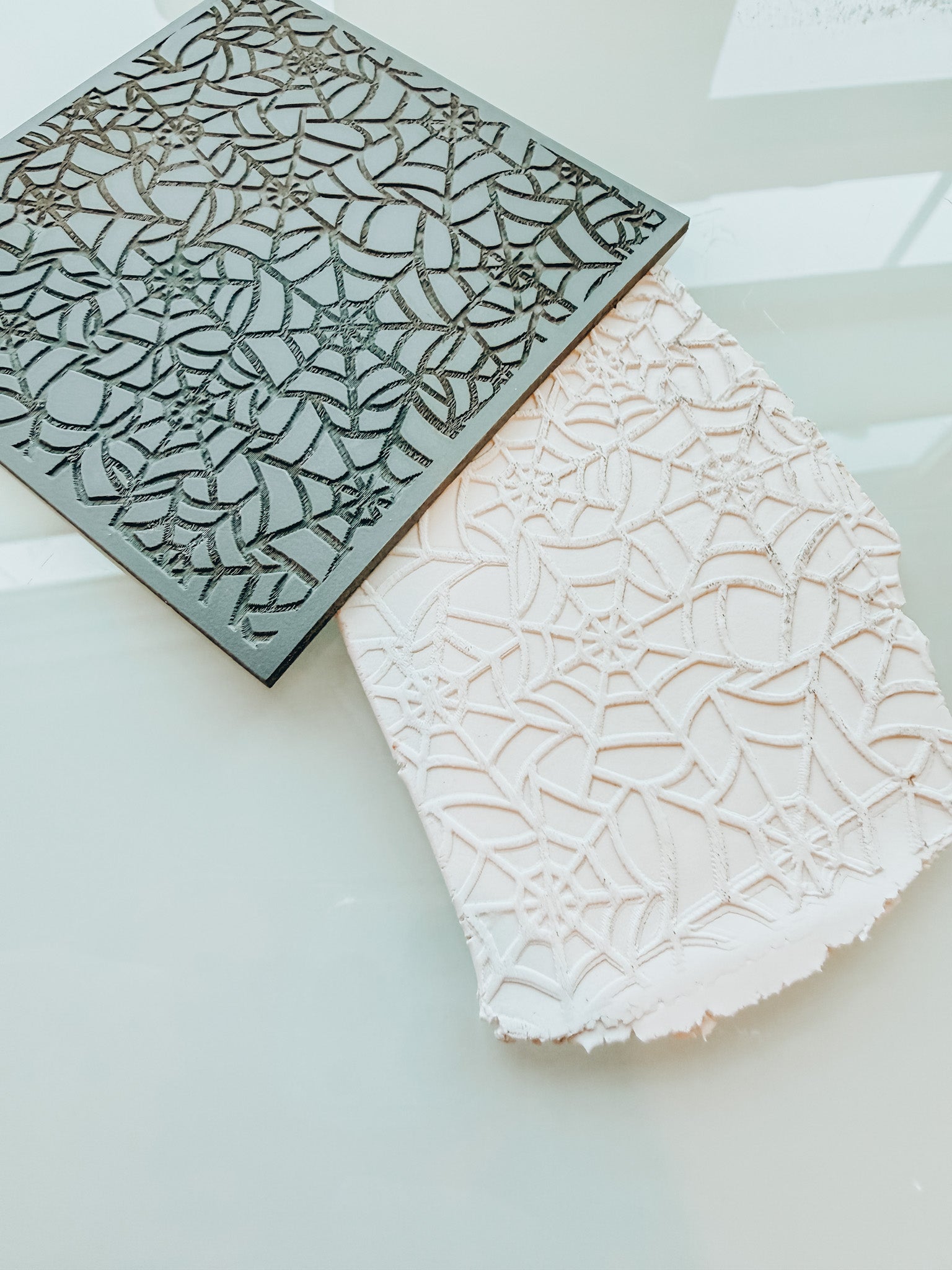 Spooky Spider Web Clay Texture Mat