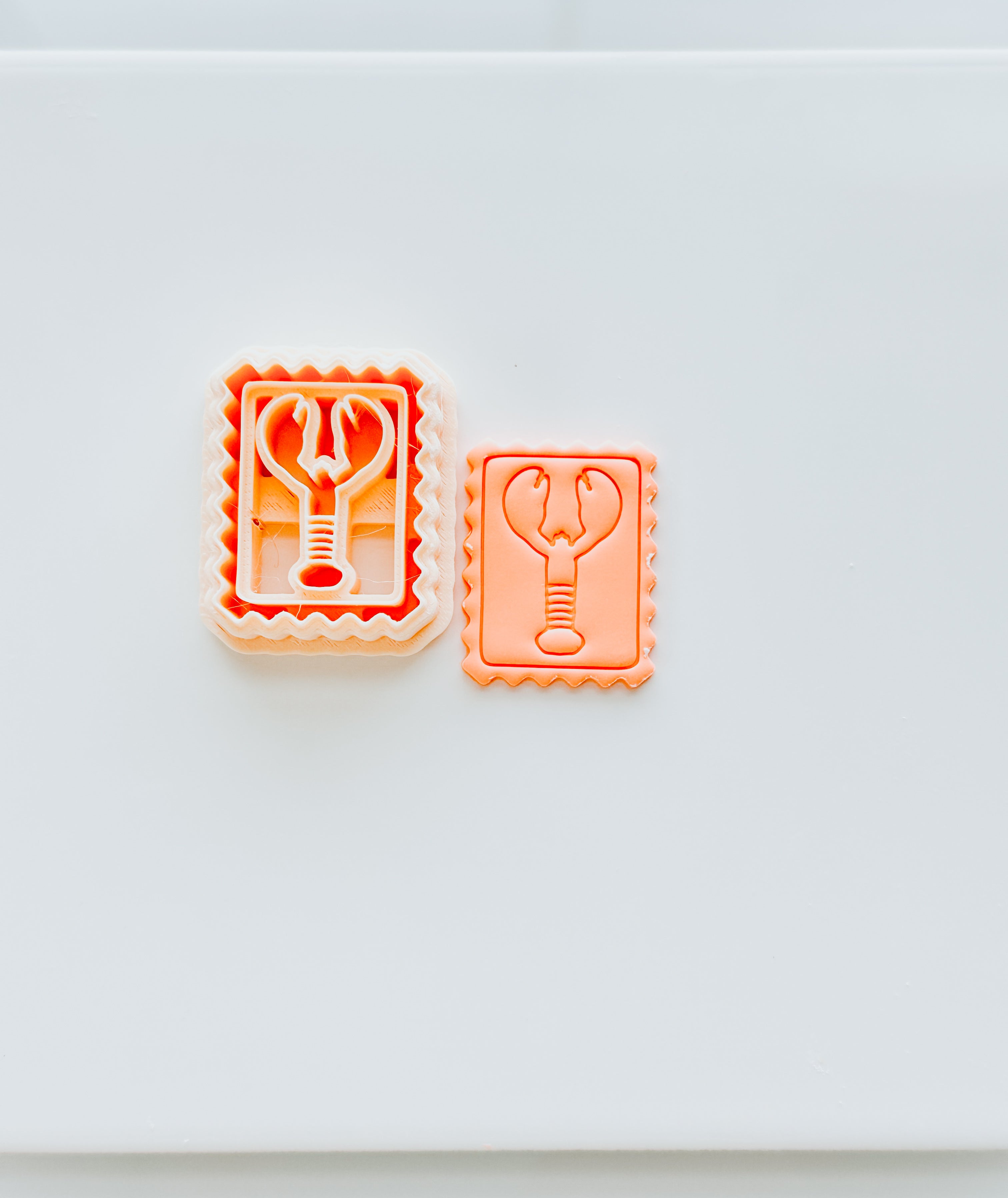Lobster Stamp Embossed Lines Clay Cutter