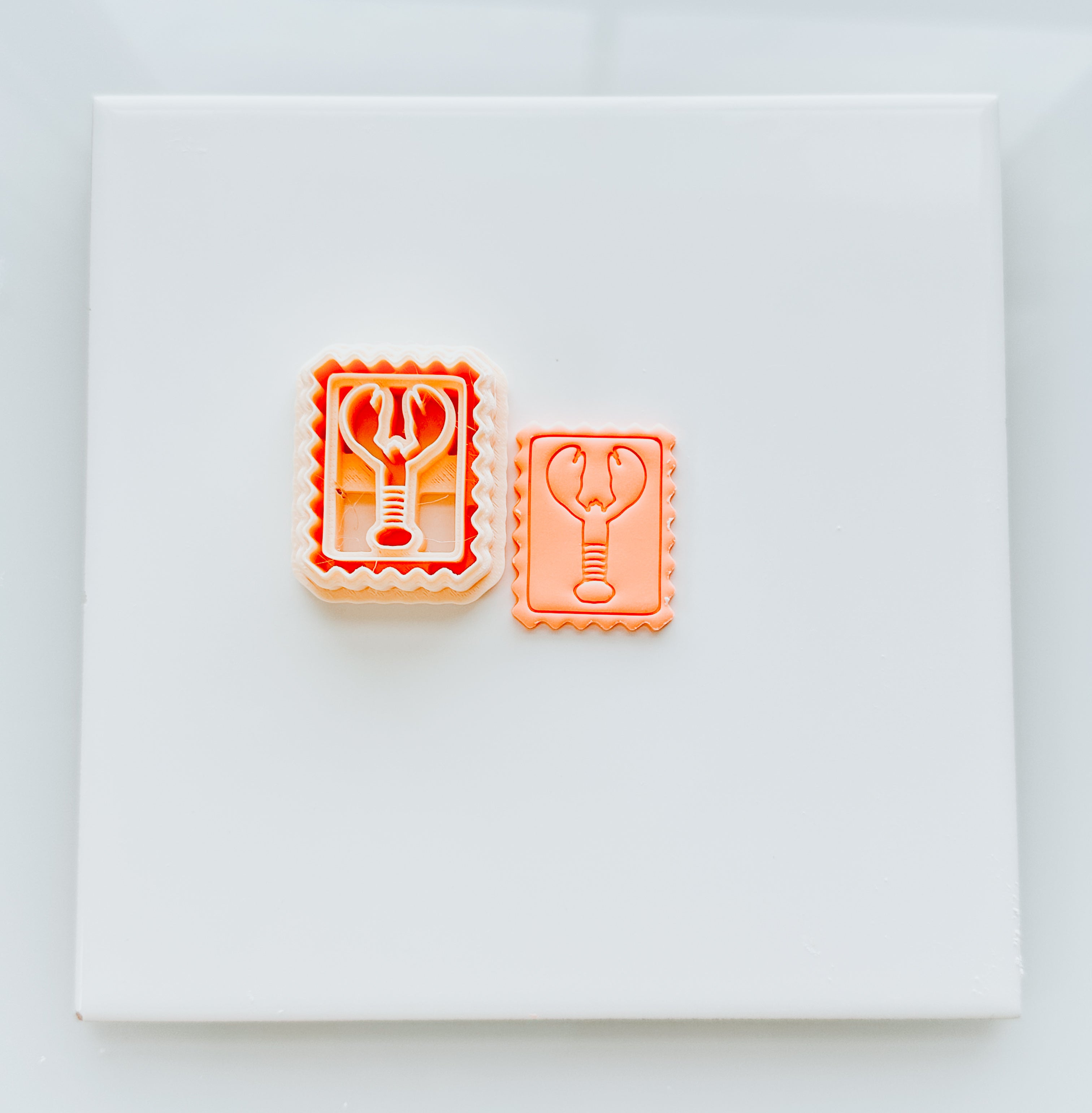 Lobster Stamp Embossed Lines Clay Cutter